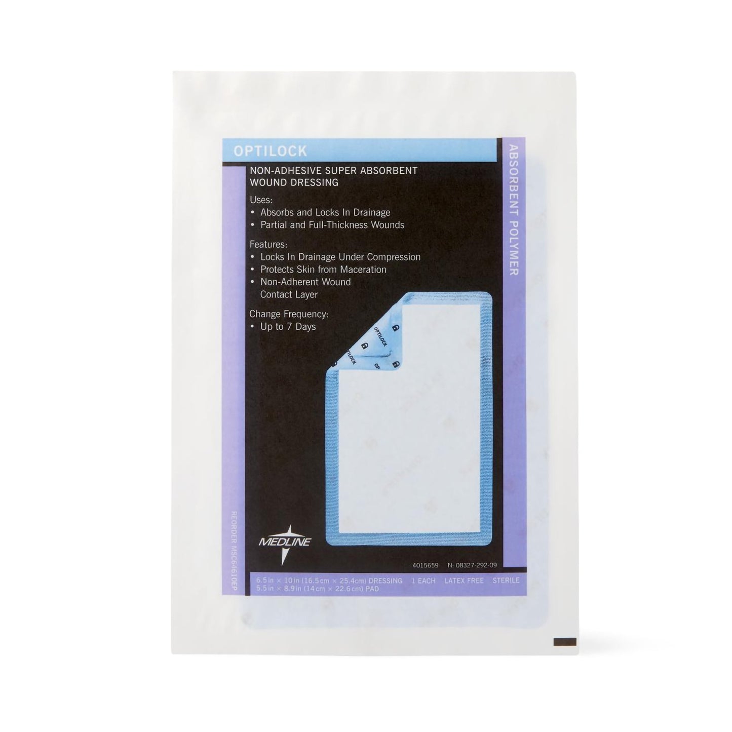 DRESSING, WND OPTILOCK N/ADH 61/2X10" (10/BX 5BX/CS)