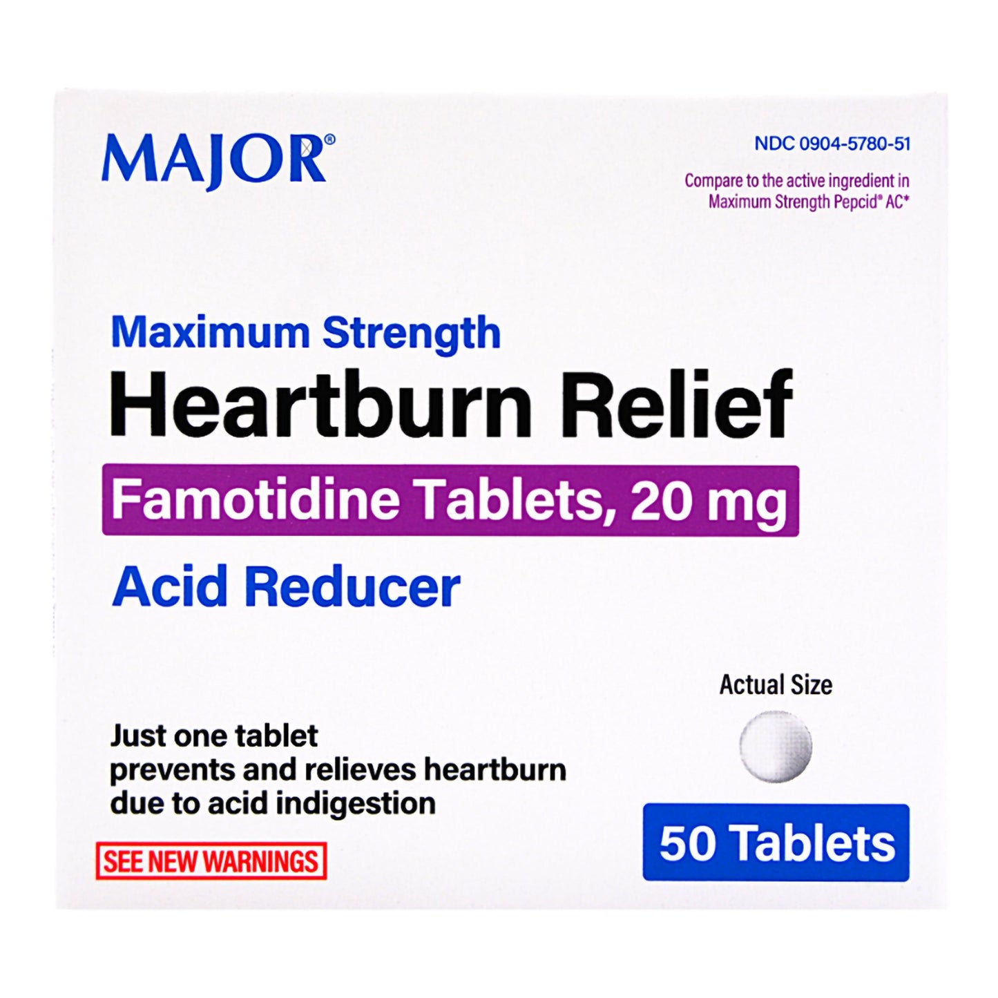 HEARTBURN RELIEF, TAB 20MG (50/BT)
