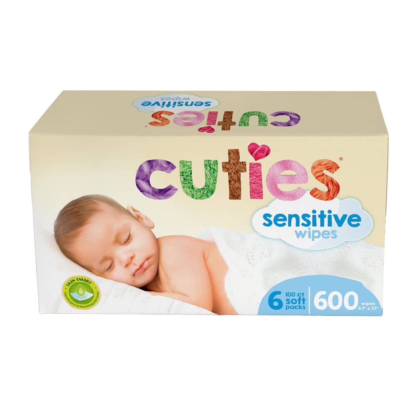 WIPES, QUITED BABY CUTIES SENSITIVE UNSCENTED (72/PK 12PK/CS