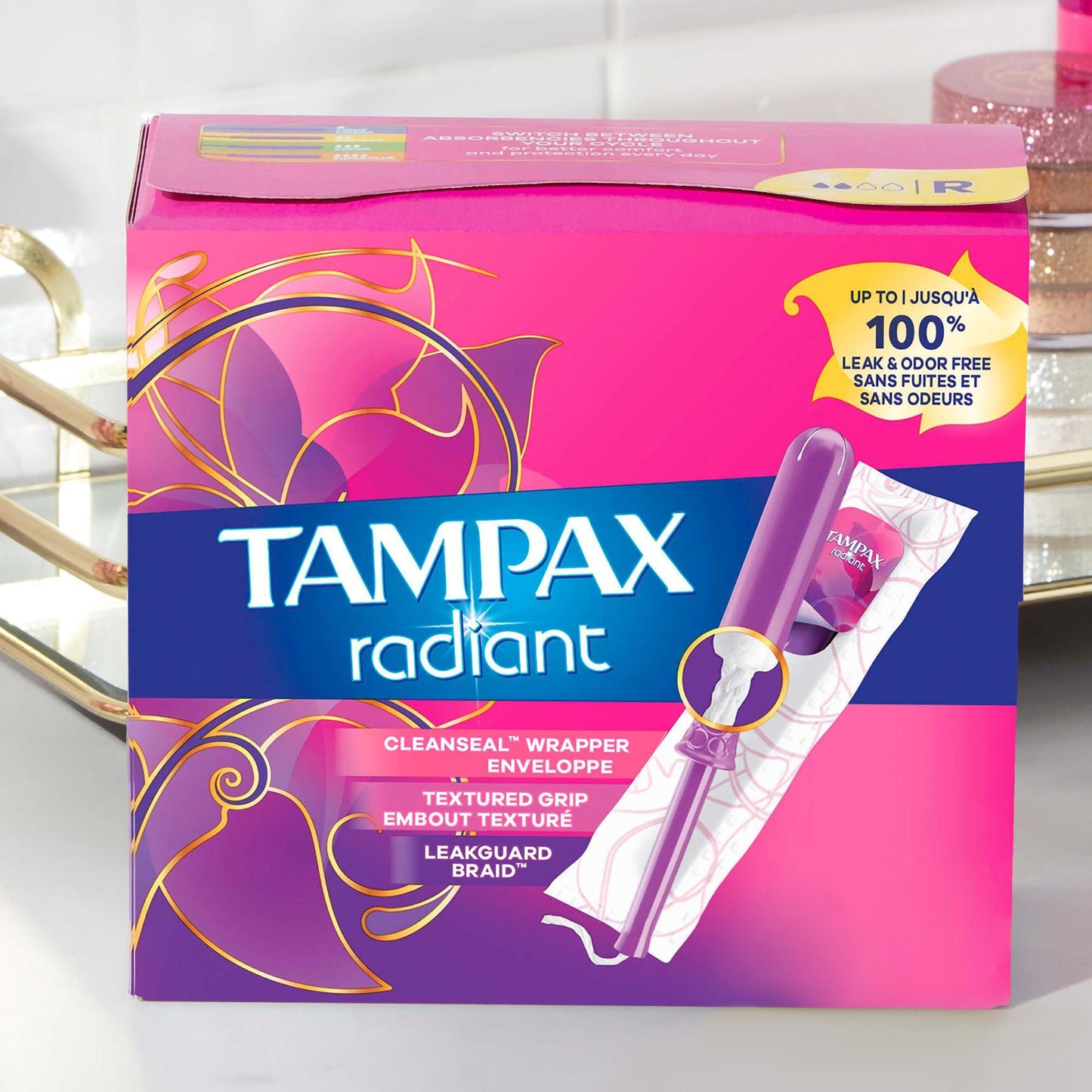 TAMPON, TAMPAX RADIANT APPL REG UNSCNTD (14/BX)