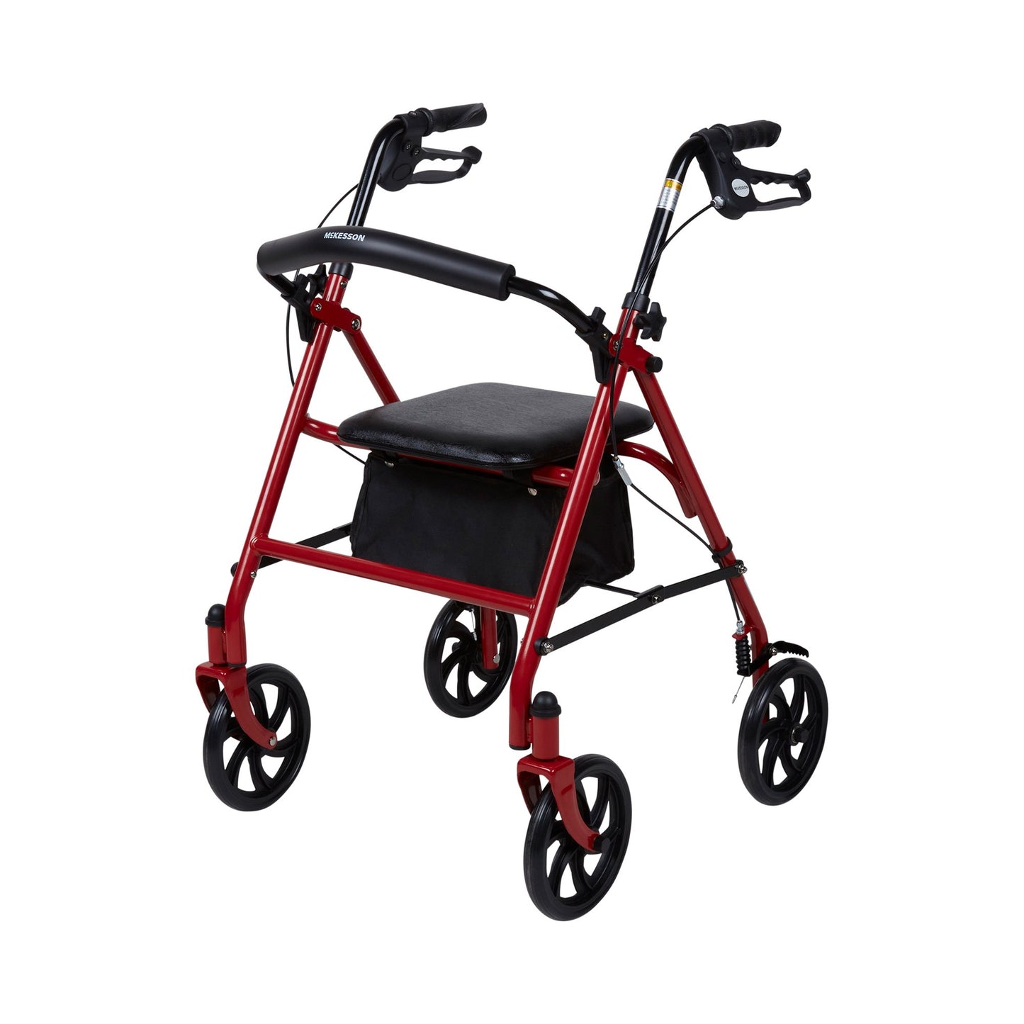 WALKER, ROLLATOR DURA FOLDING STEEL W/7.5" WHLS RED 300LB
