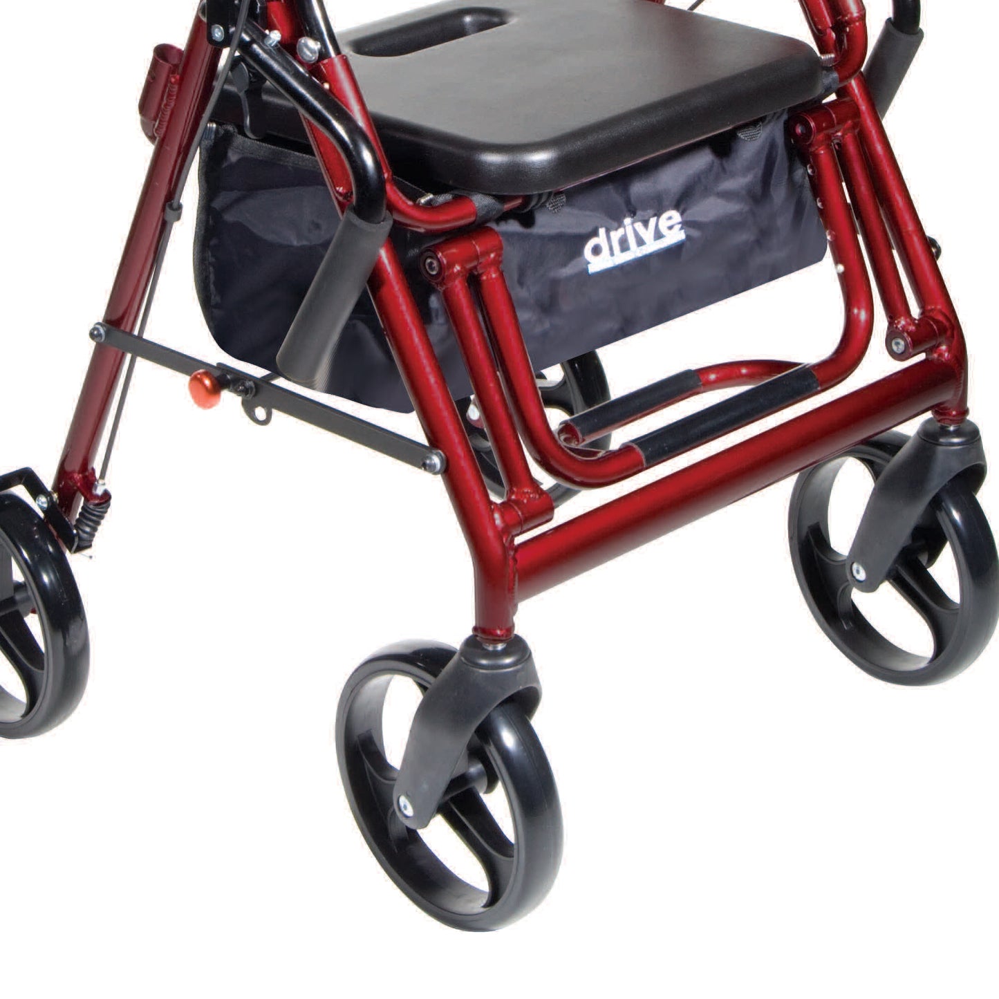 CHAIR, ROLLATOR/TRANSFER BURGUNDY W/8" CASTERS