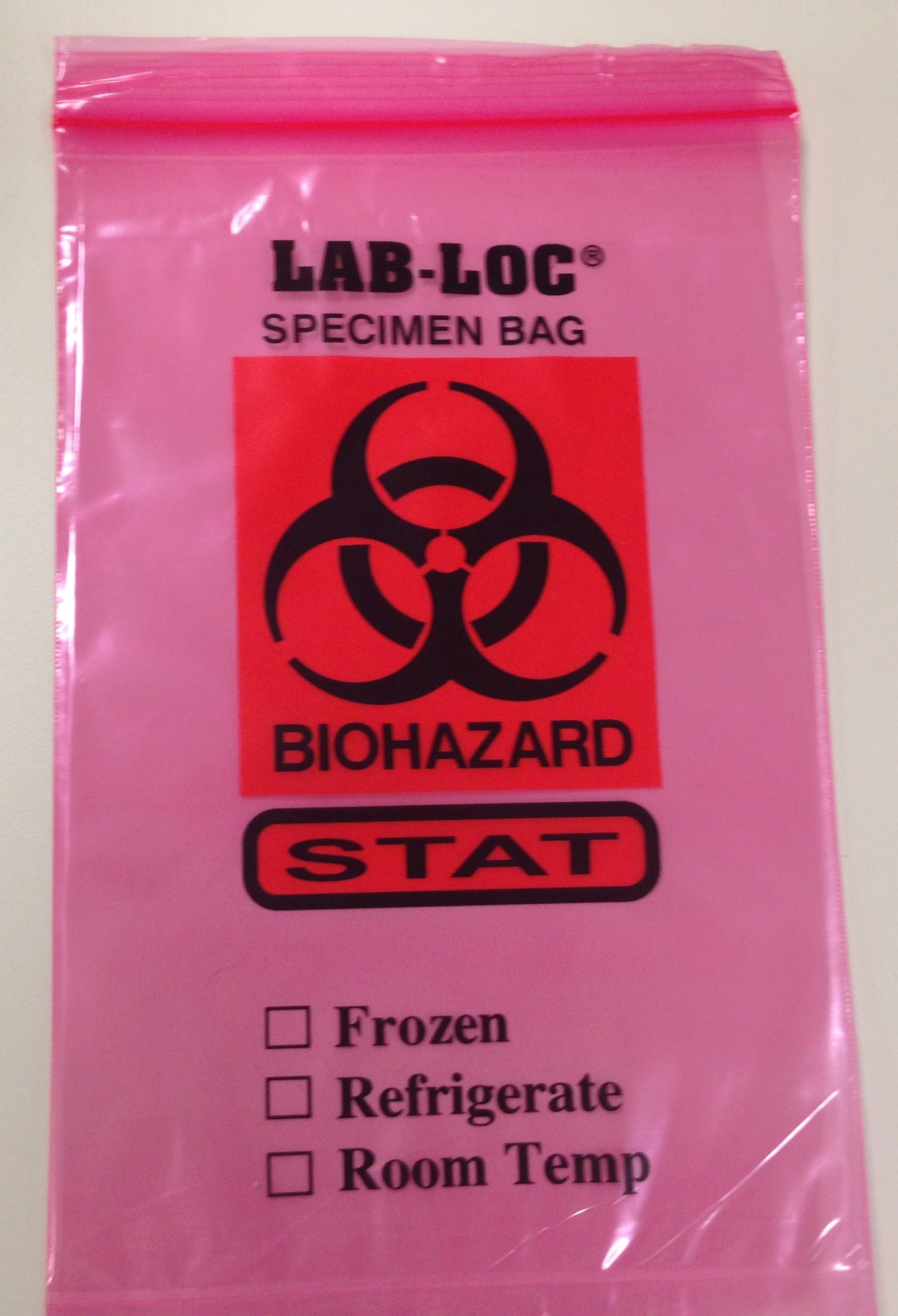 BAG SPECIMEN 6X9 RED STAT