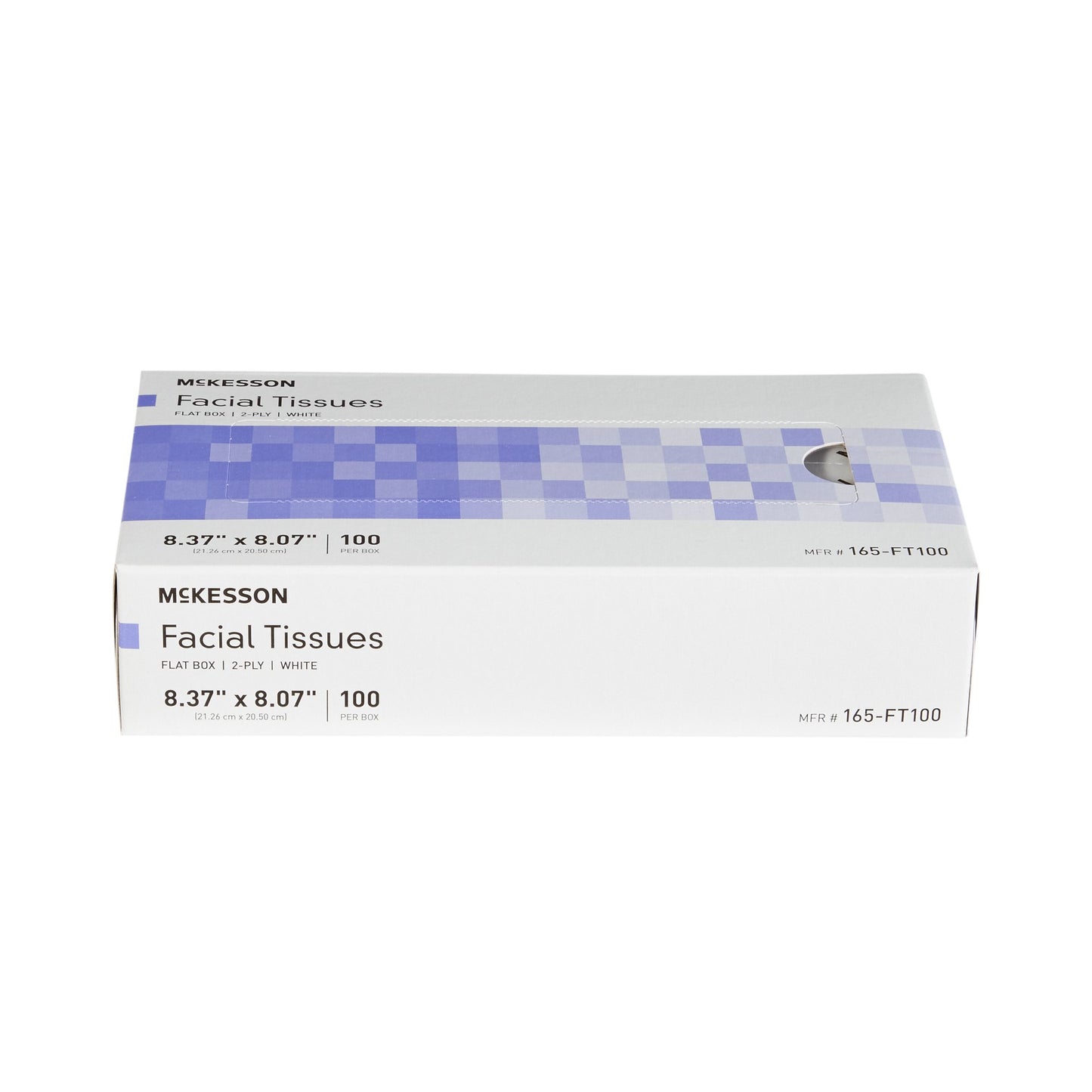 TISSUE, FACIAL FLAT BOX 2PLY WHT 8.37"X8.07" (100/BX 30BX/CS