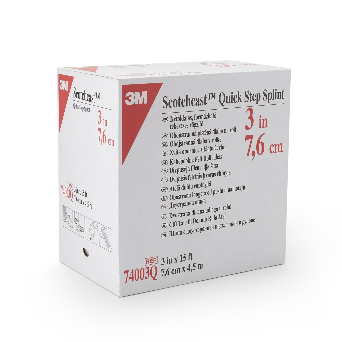 SPLINT, SCOTCHCAST DBL SIDE FELT QUICK STEP 3"X15' (2/CS)