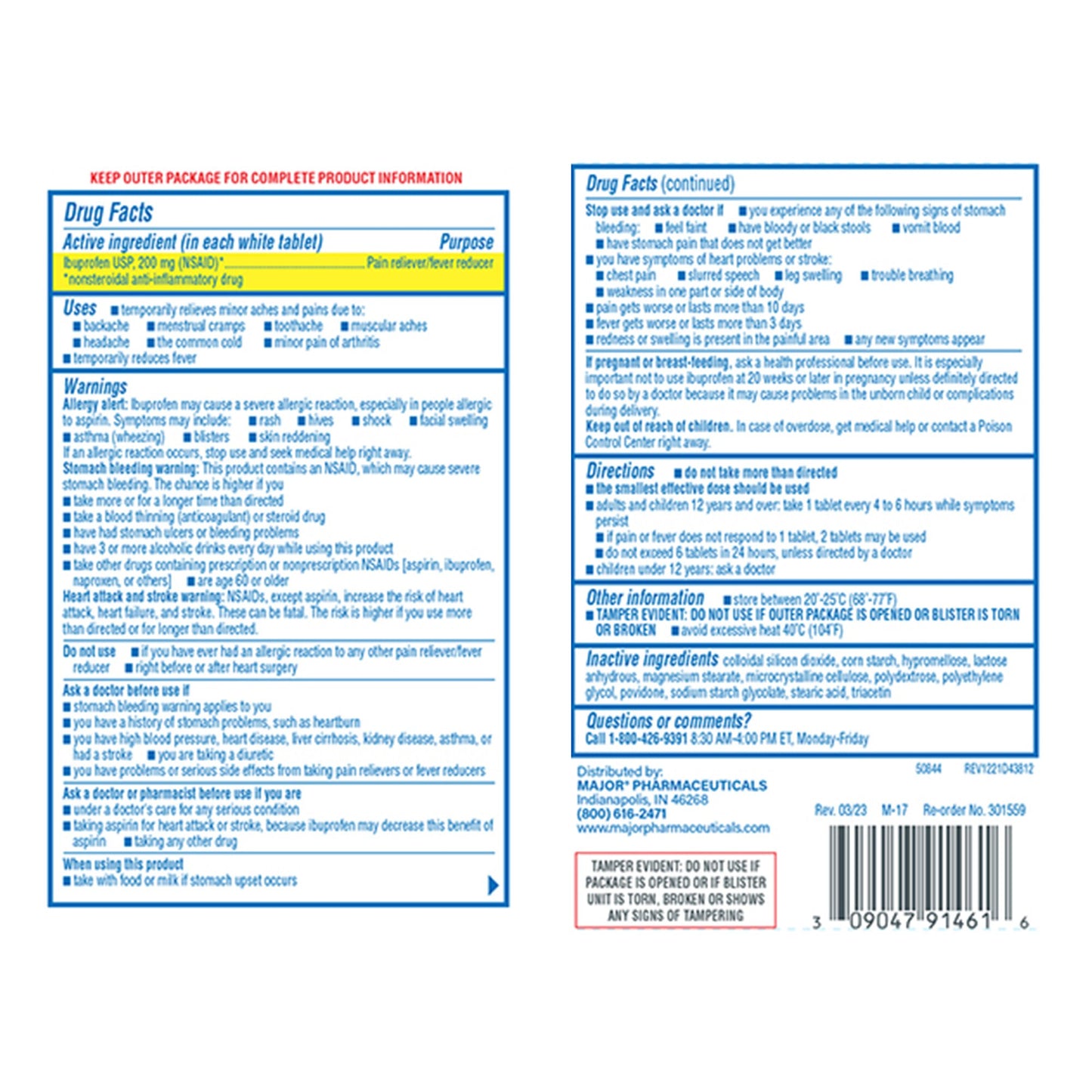 IBUPROFEN, TAB 200MG UD (100/BX)