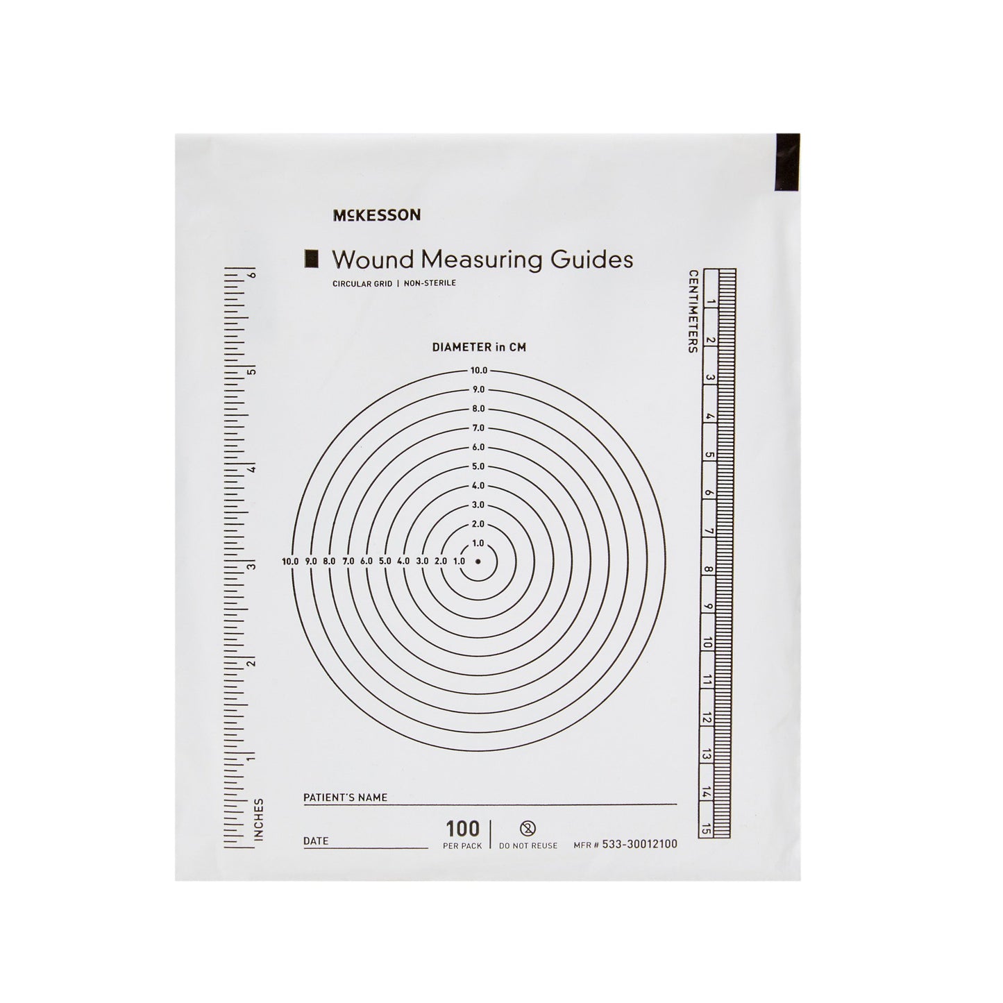GUIDE, WND MEAS PLAS SHEET CM CIRC SCALE(100/BX 60