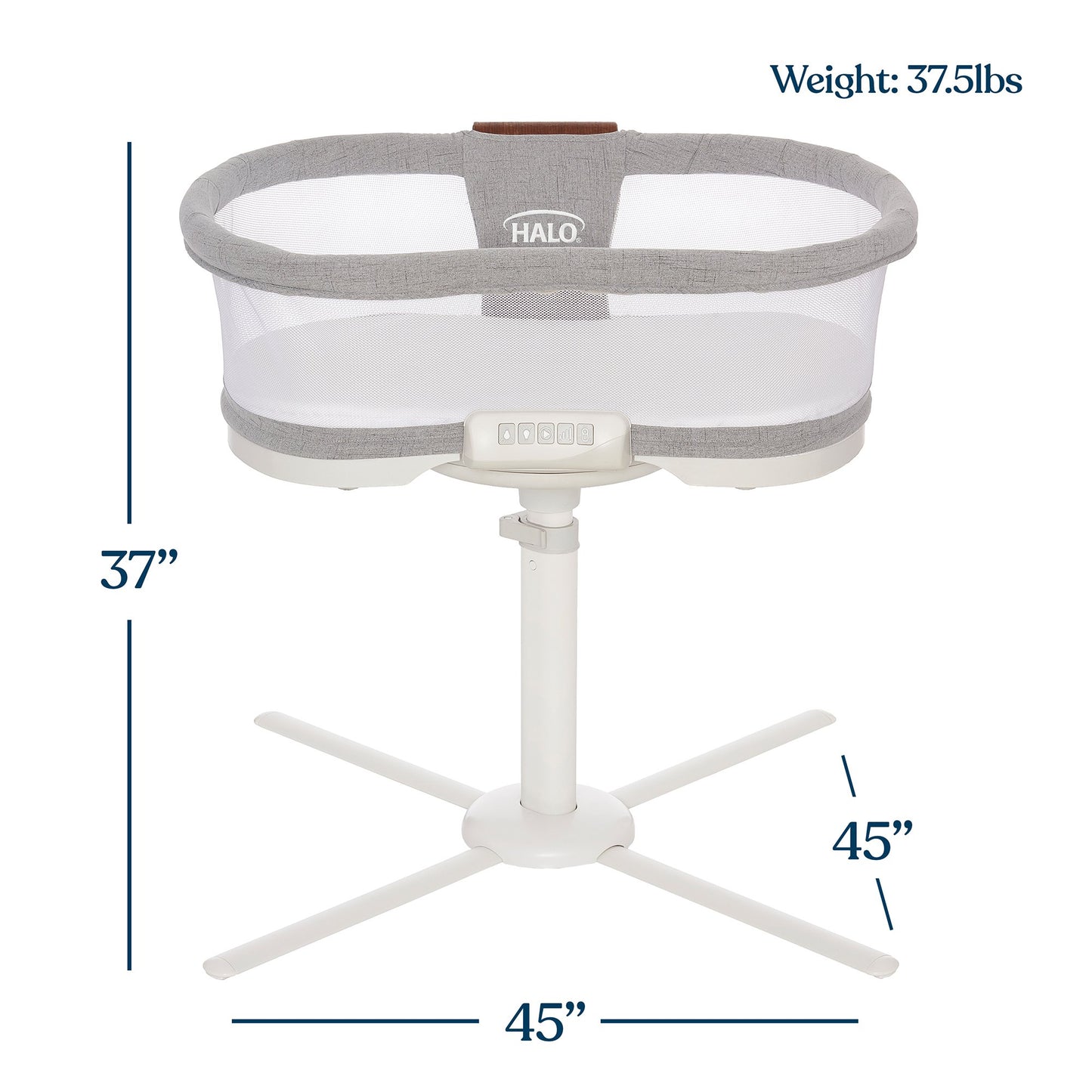 BASSINET, SWIVEL LUX SERIES VIBRATING ADJ HT GRY