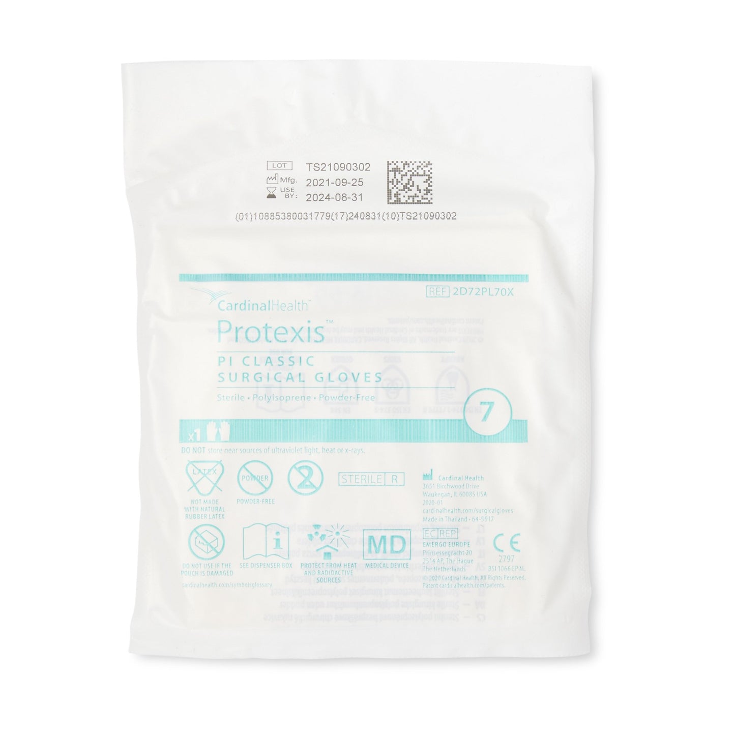 GLOVE, SURG PLYISO 7.0 STR2 SMTH (50PR/BX 4BX/CS)