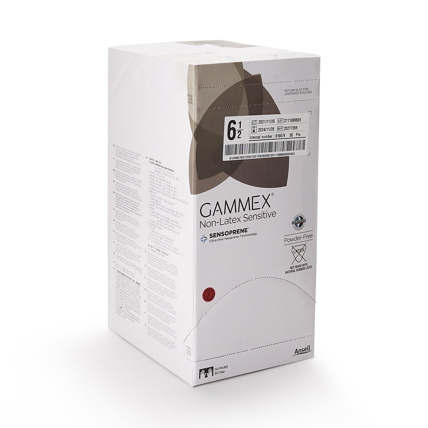 GLOVE, SURG PLYCHPRN 6.5 STR2 SMTH CHEMO (50PR/BX 4BX/CS)