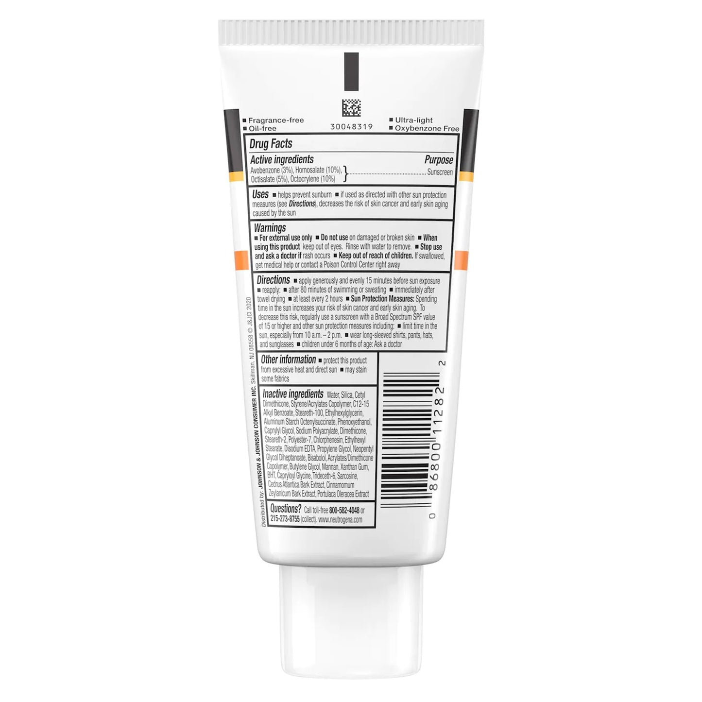 SUNSCREEN, LOT NEUTROGENA CLEAR FACE SPF50 3OZ