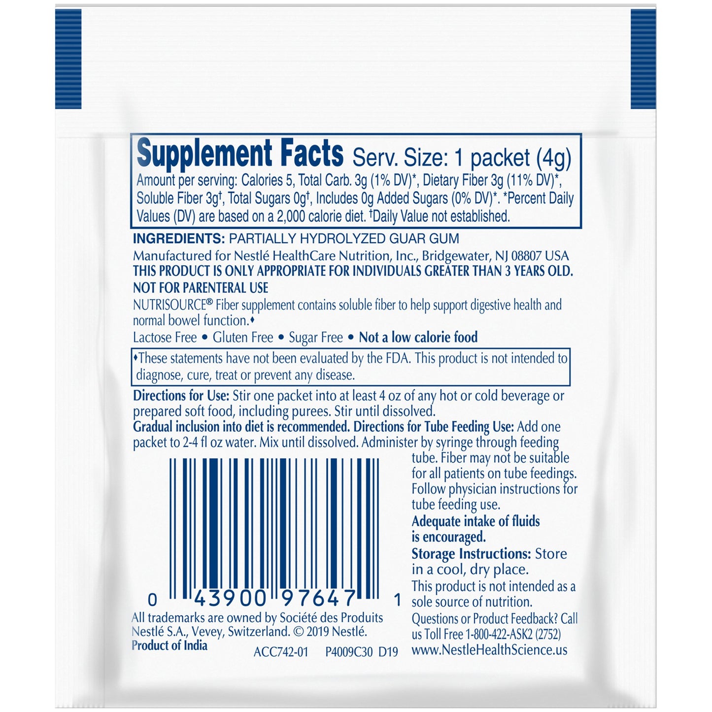 NUTRISOURCE FIBER, PDR 4GM (75/CS)