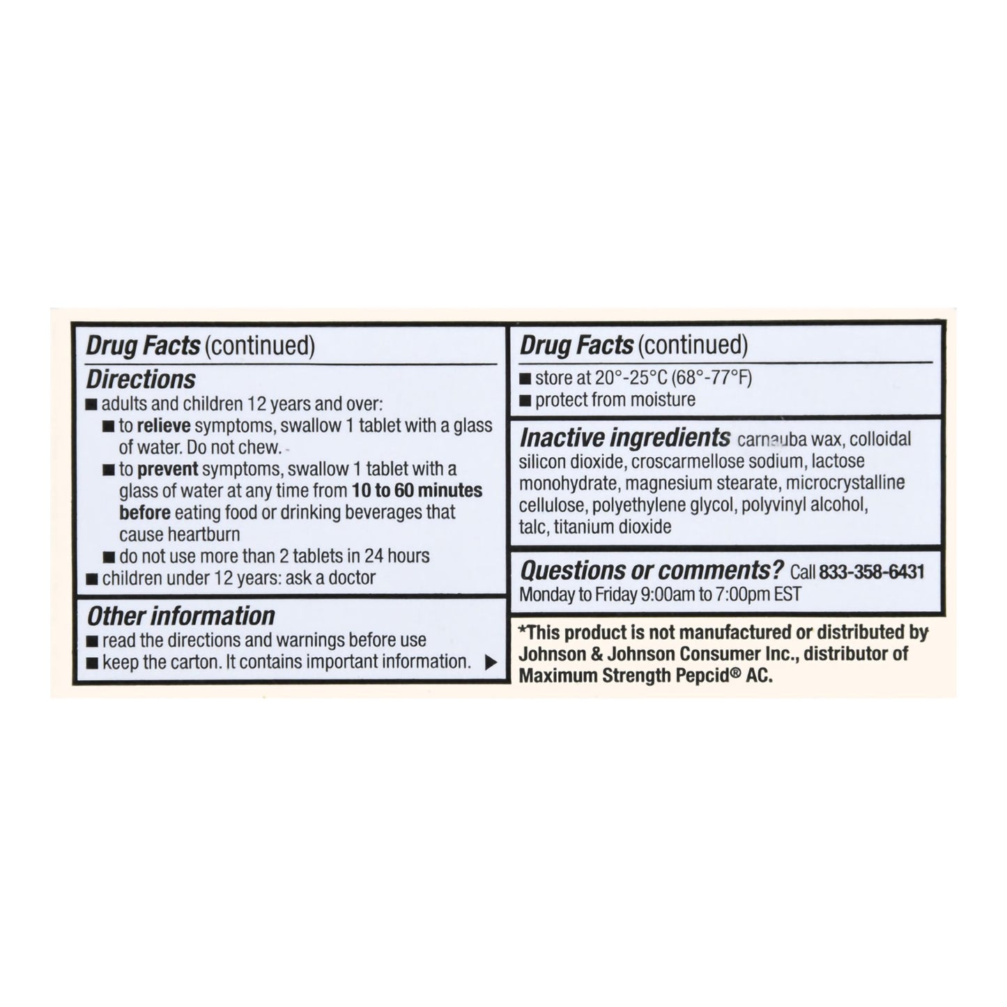 FAMOTIDINE, TAB FT 20MG (50/BT)