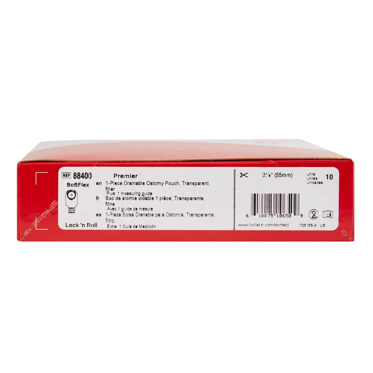 POUCH, PREMIER DRN W/FLTR TRANSP 1 15/16 (10/BX)