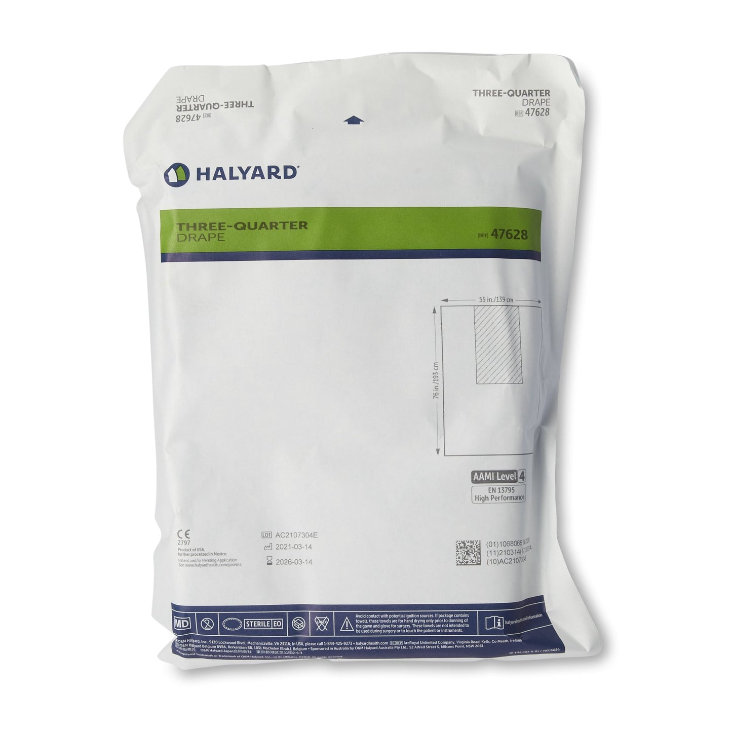 DRAPE, SURG THREE-QUARTER 55"X76" (22/CS)