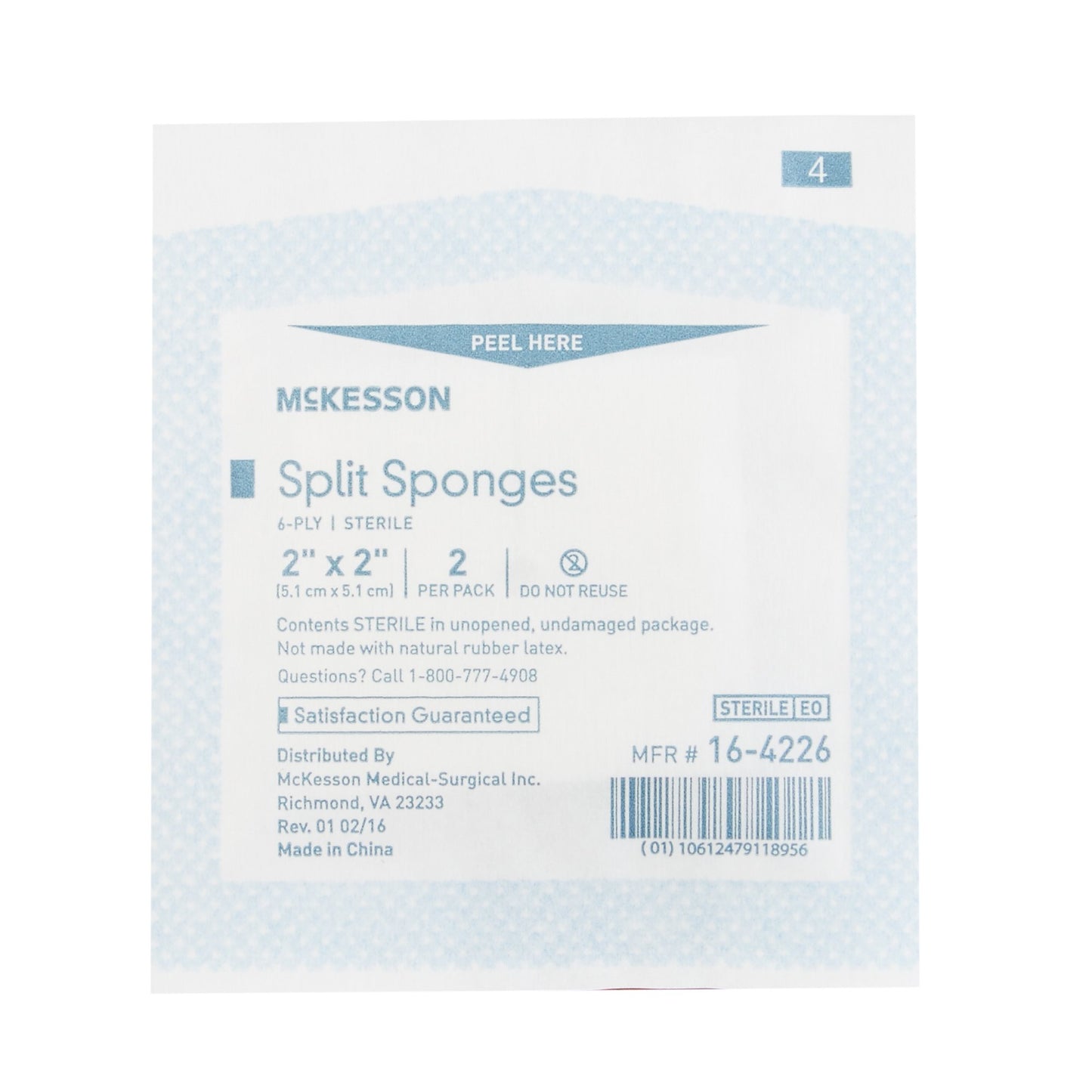 SPONGE, IV 2"X2" 6PLY STR 2'S (35PK/BX)