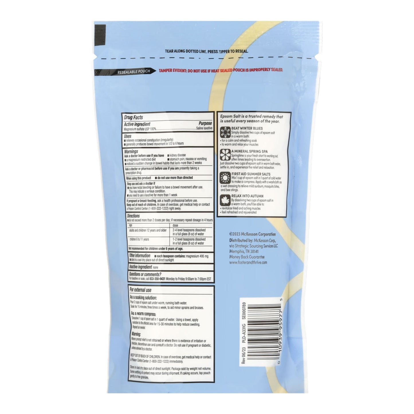 EPSOM SALT, POUCH FT SM 1LB
