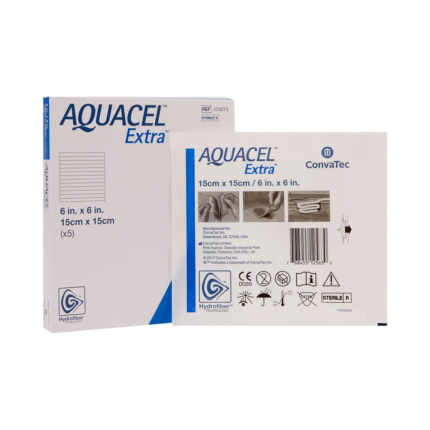 DRESSING, WND AQUACEL X HYDFBRW/O BORDER 6X6" (5/B