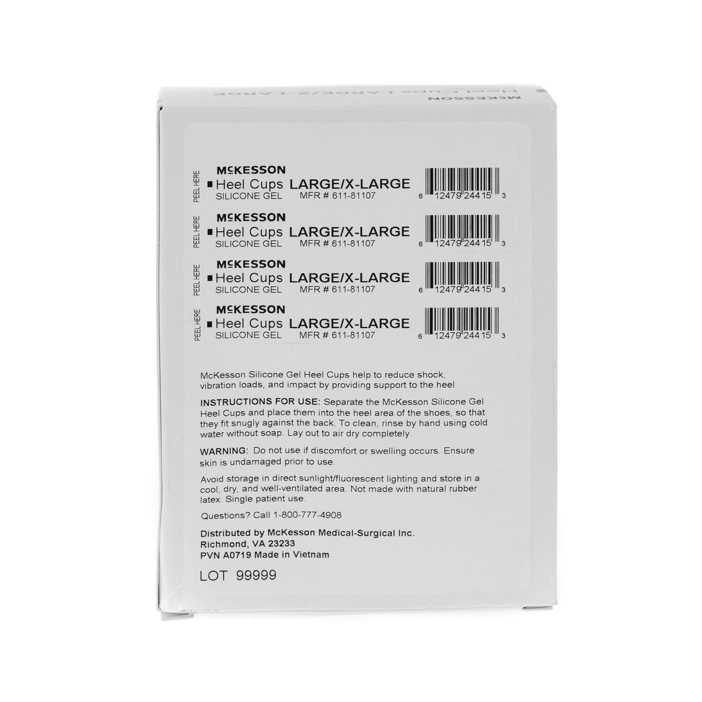 HEEL CUP, SILICONE LG/XLG (1PR/BX 6BX/CS)