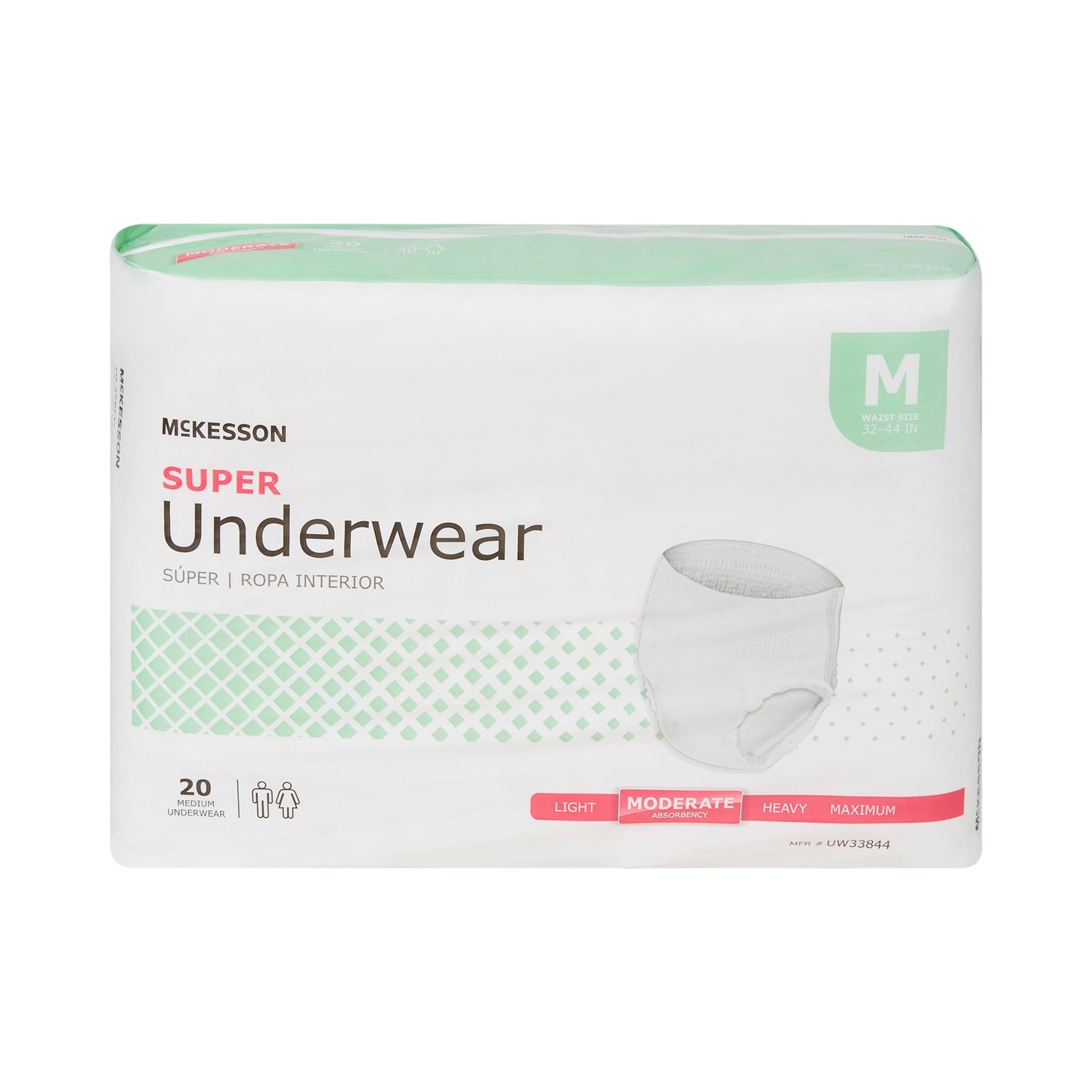 UNDERWEAR, SUPER MED 32-44 (20EA/BG 4BG/CS)