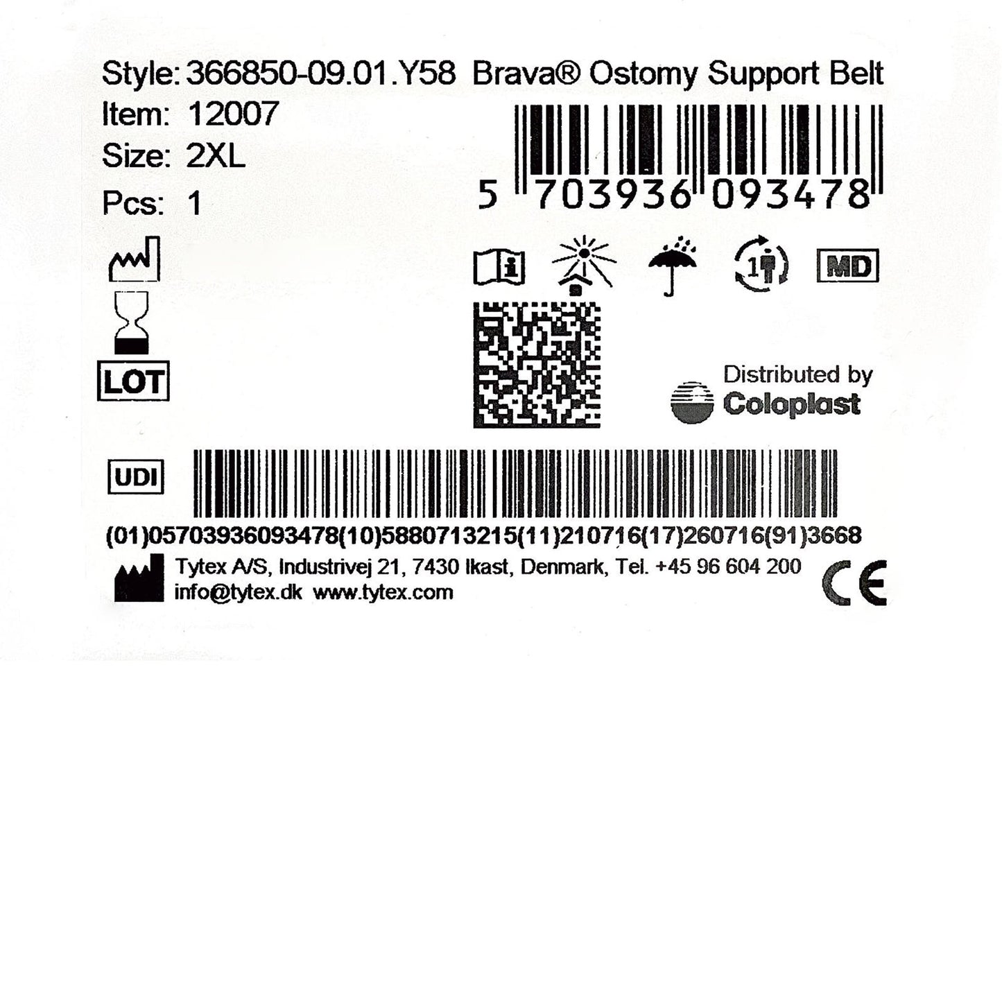 BELT, OSTOMY BRAVA SUPPORT 2XLG (1/BX)