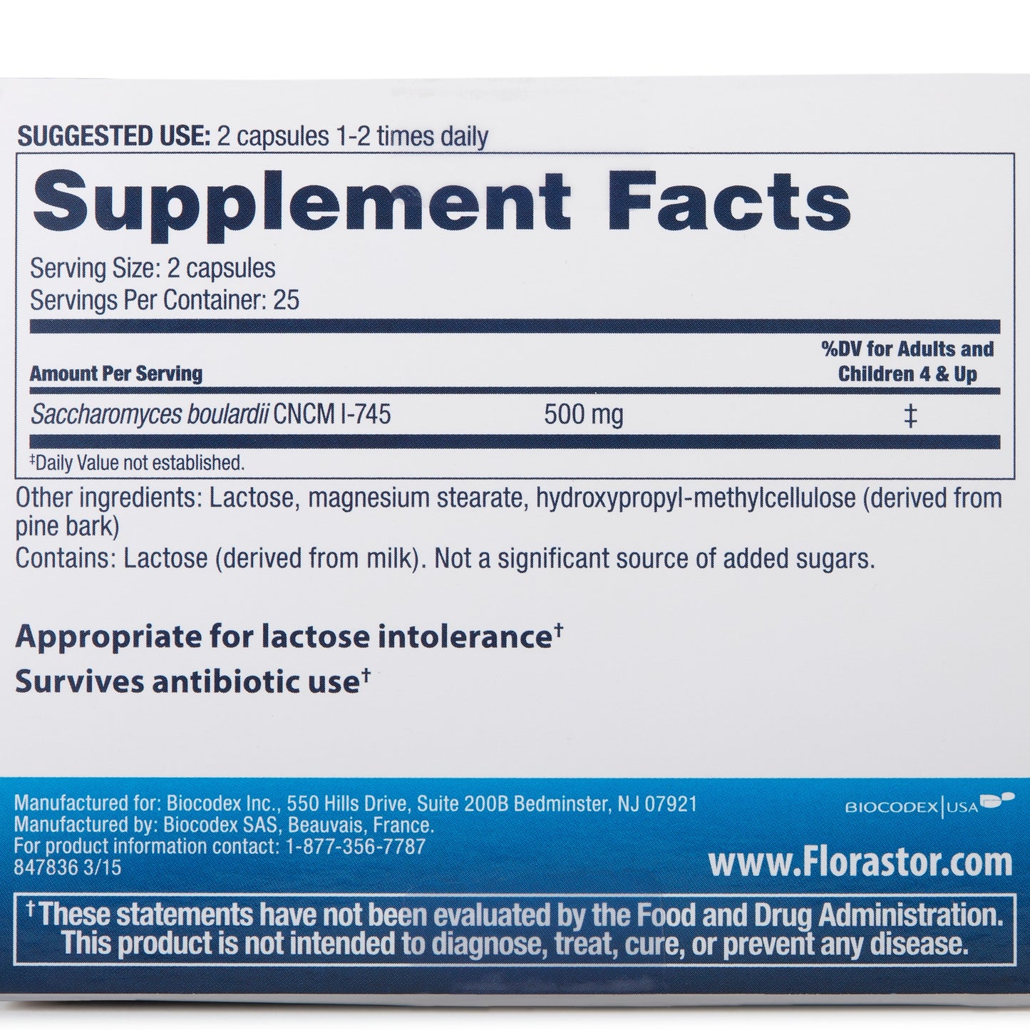 FLORASTOR, CAP 250MG (50/CT)