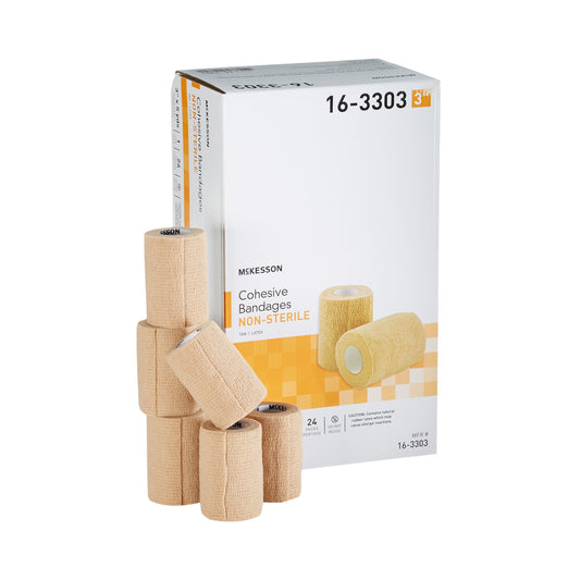 BANDAGE, COHESIVE N/S TAN 3" (24PK/CS)
