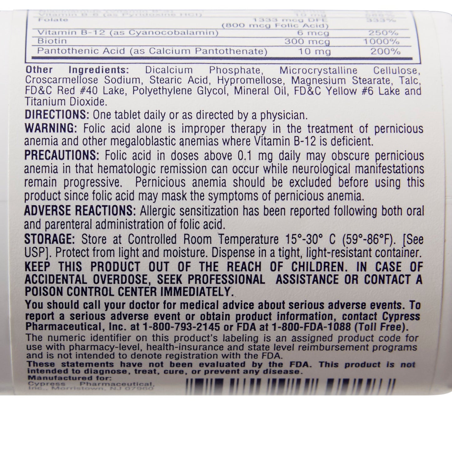 RENA-VITE, TAB 0.8MG (100/BT) OTC