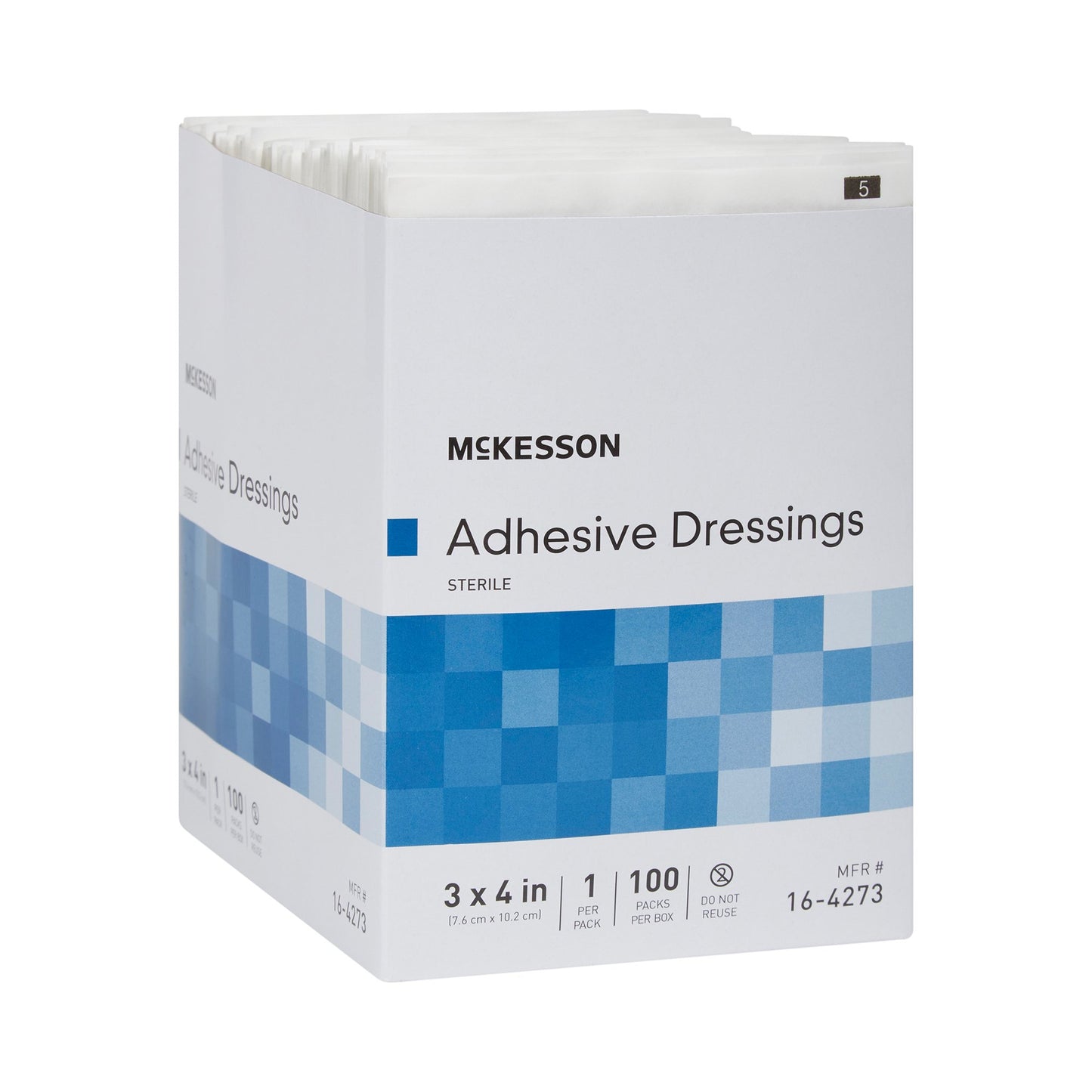 DRESSING, WOUND ADH STR 3"X4" (100/BX 12BX/CS)