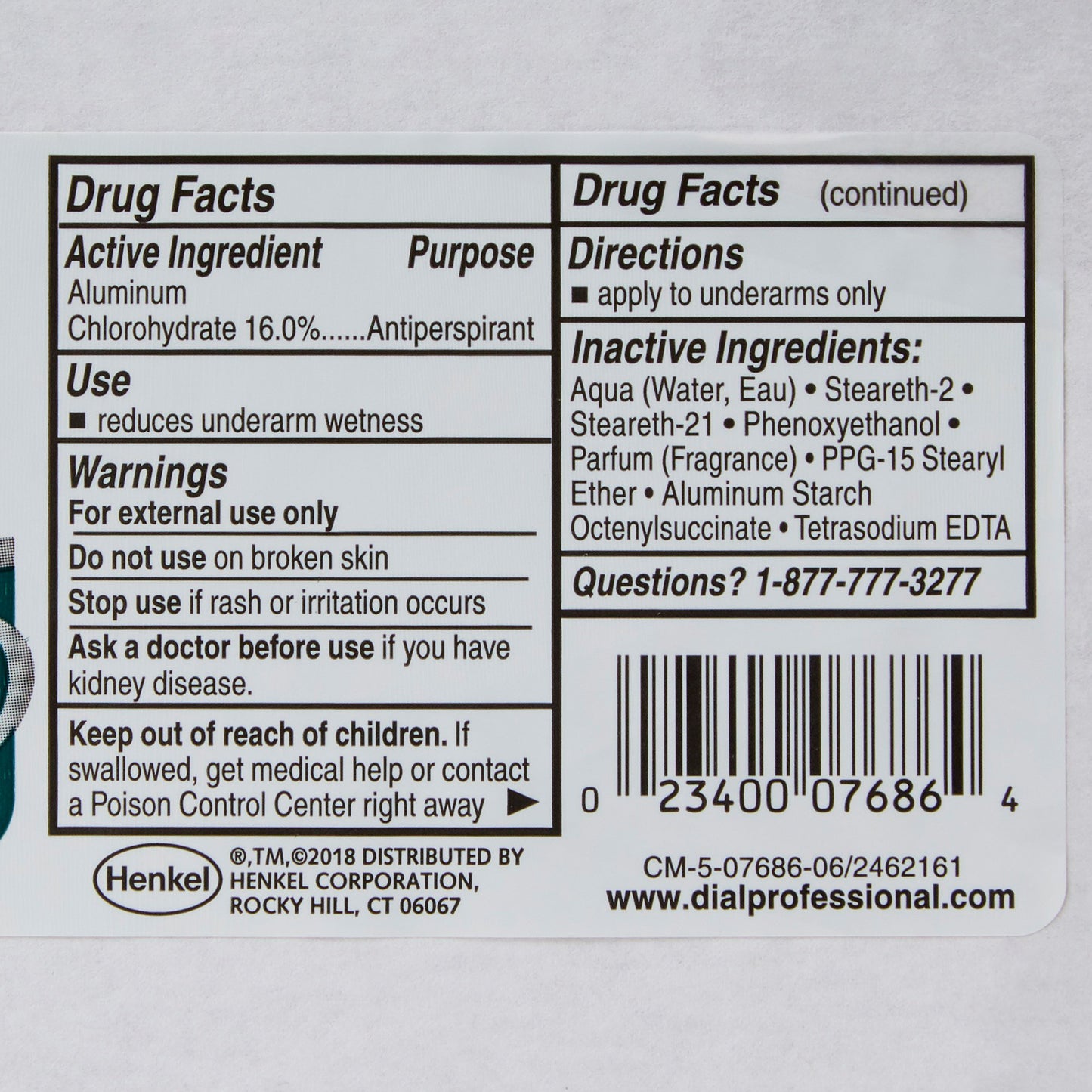 DEODORANT, DIAL ANTI PERSPIRANT 1.5OZ (48/CS)