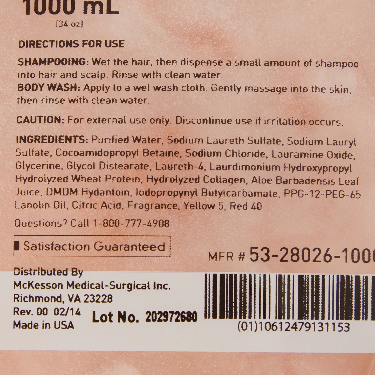 SHAMPOO, HAIR/BODY APRICOT DISC 1000ML (10/CS)