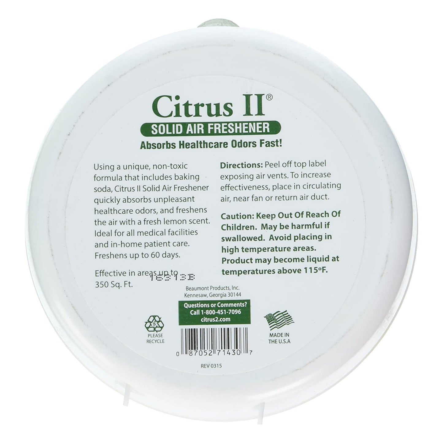AIR FRESHENER, CITRUS II SOLID8OZ (12/CS)