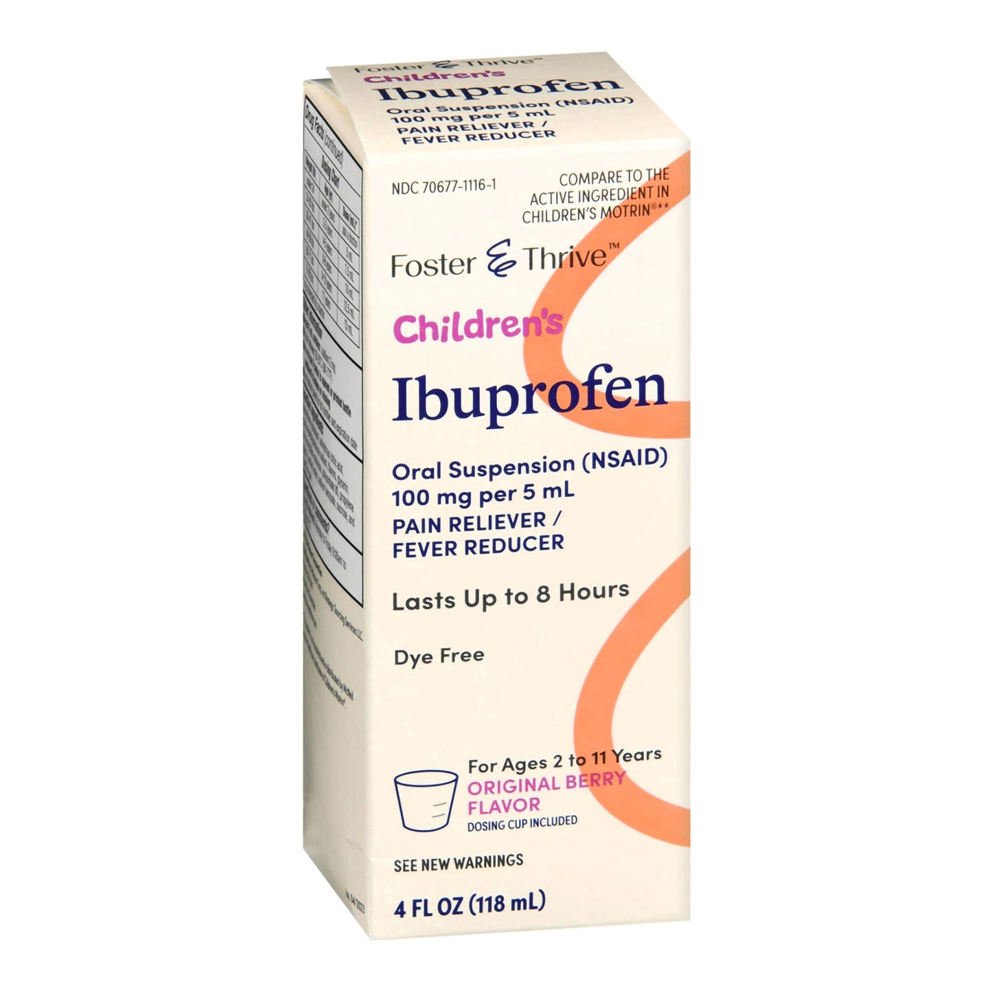 IBUPROFEN, SUSPN ORAL FT SM BERRYDYE FREE 4OZ 100MG/5ML