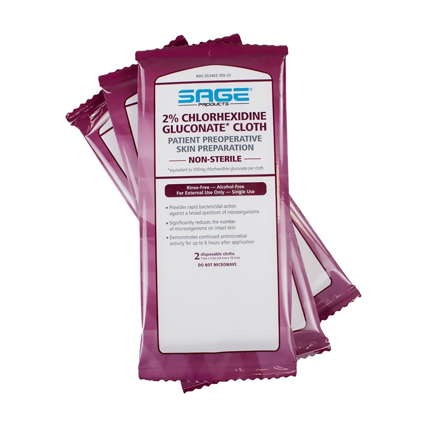 CLOTH, PREOP SKIN PREP 2% CHG (2/PK 24PK/BX 4BX/CS