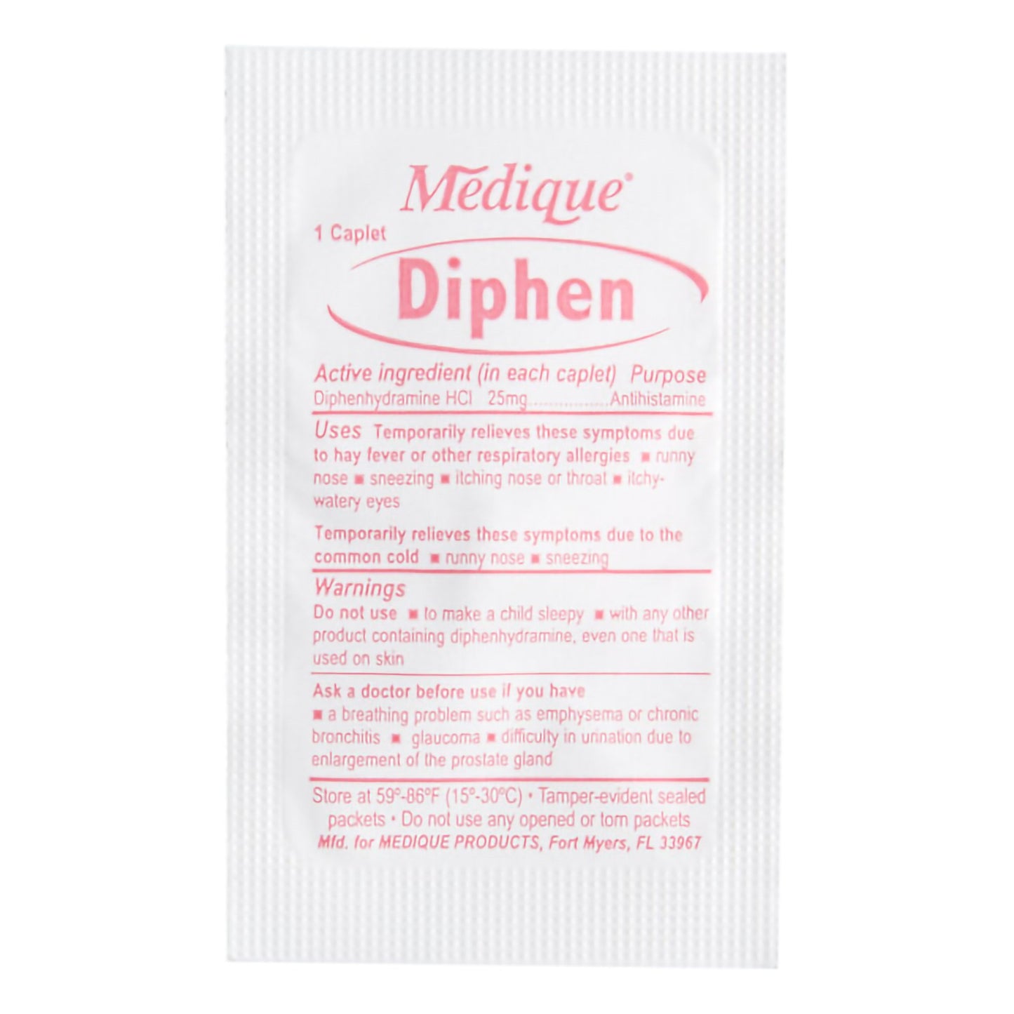 DIPHEN ANTHISTAMINE, TAB 25MG (200/BX)
