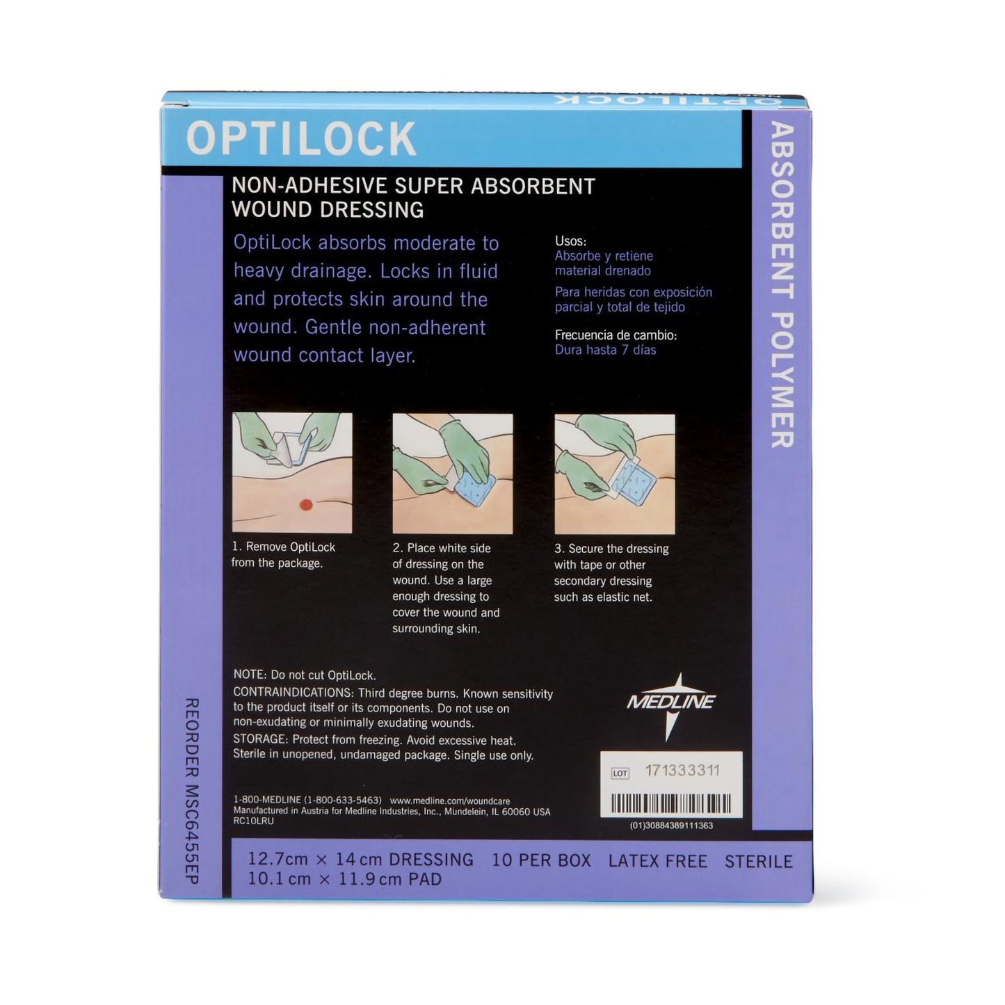 DRESSING, WND OPTILOCK N/ADH 5X5.5" (10/BX 10BX/CS)