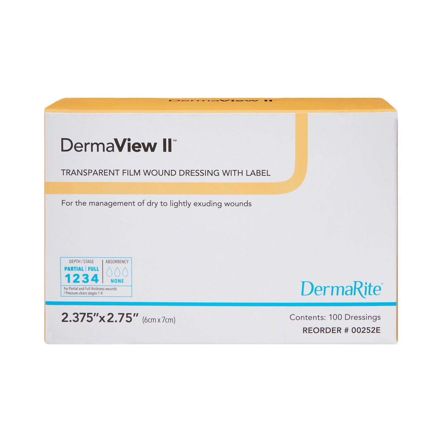 DRESSING, DERMAVIEW II 2.375X2.75" (100/BX)