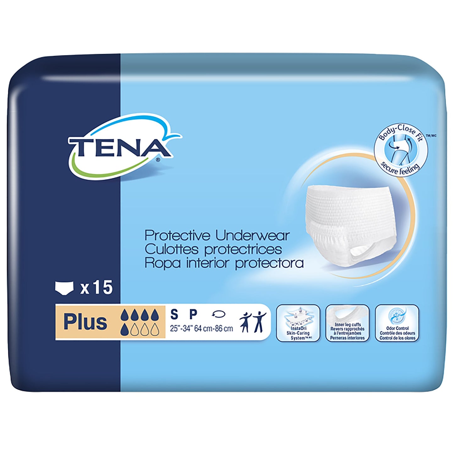 UNDERWEAR, INCONT TENA PROTECTIVE PLUS SZ SM (15/BG 4BG/CS)