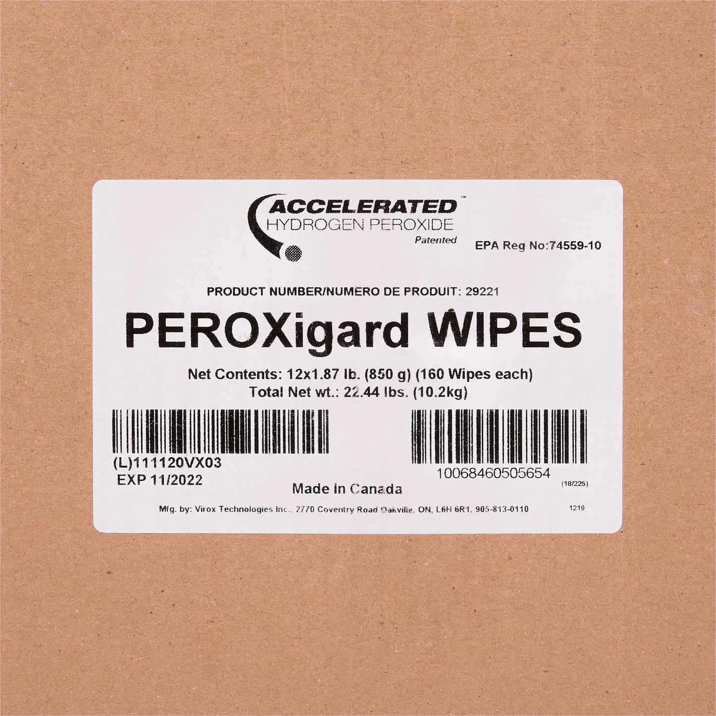 WIPE, WET HYDROGEN PEROXIDE PEROXIGARD 6"X7" (160/CN 12CN/CS