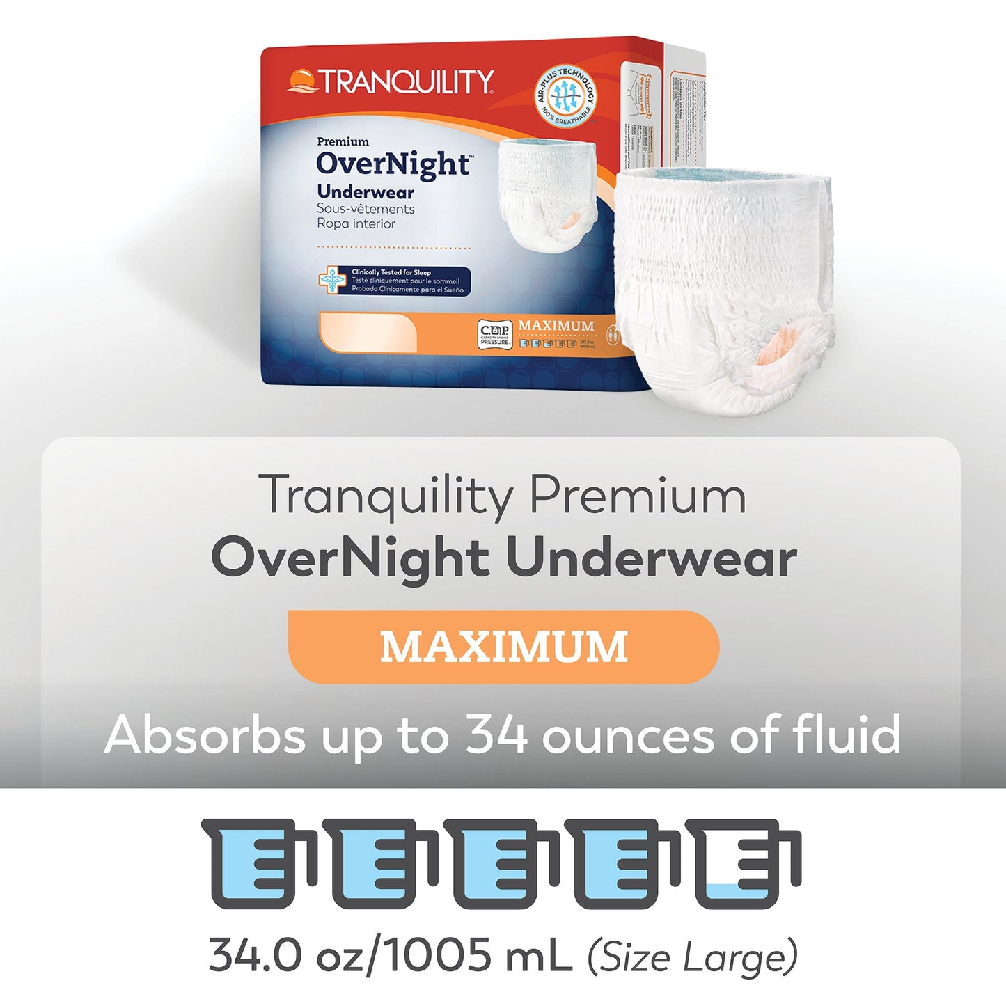 UNDERWEAR, TRANQUILITY OVERNT LG 44"-54" (16/BX 4B
