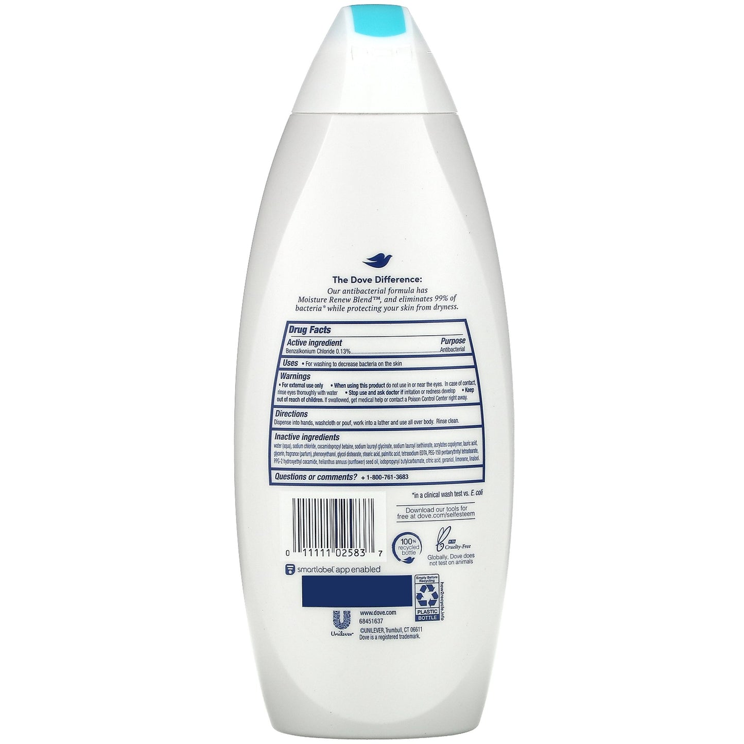 DOVE, BODY WASH CARE & PROTECTANTIB 22OZ