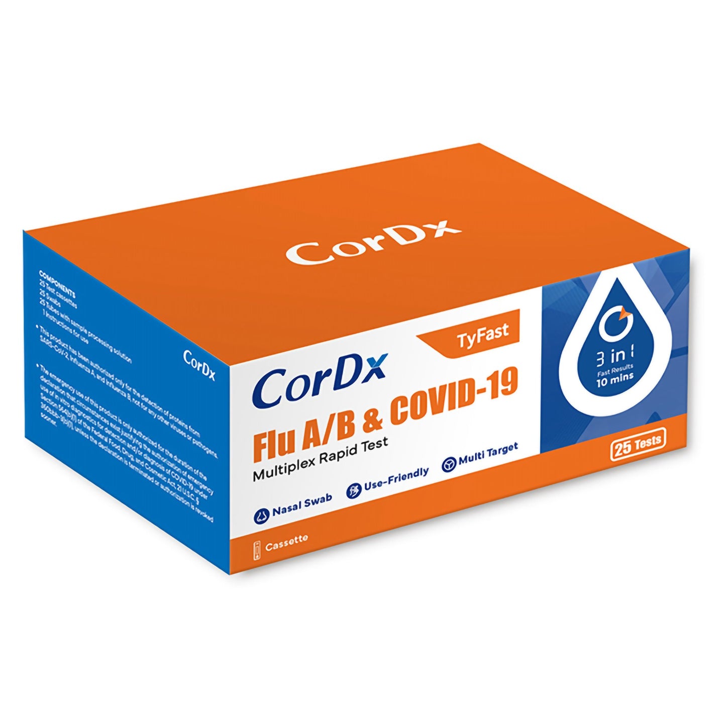 TEST, RAPID FLU A/B & COVID-19MULTIPLEX CORDX (25/PK)