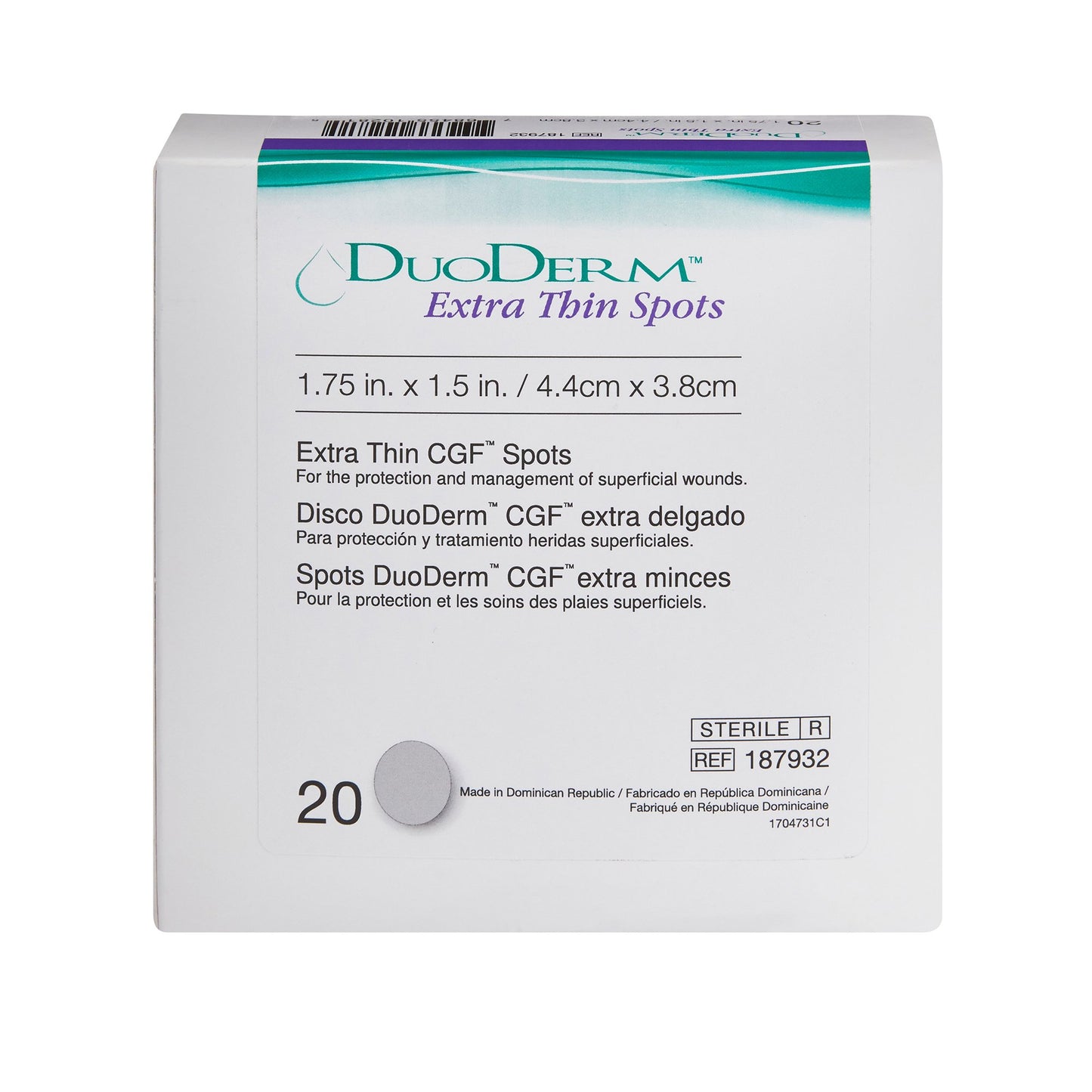 DRESSING, DUODERM X-THIN OVAL 1 3/4X1 1/2 (20/BX)