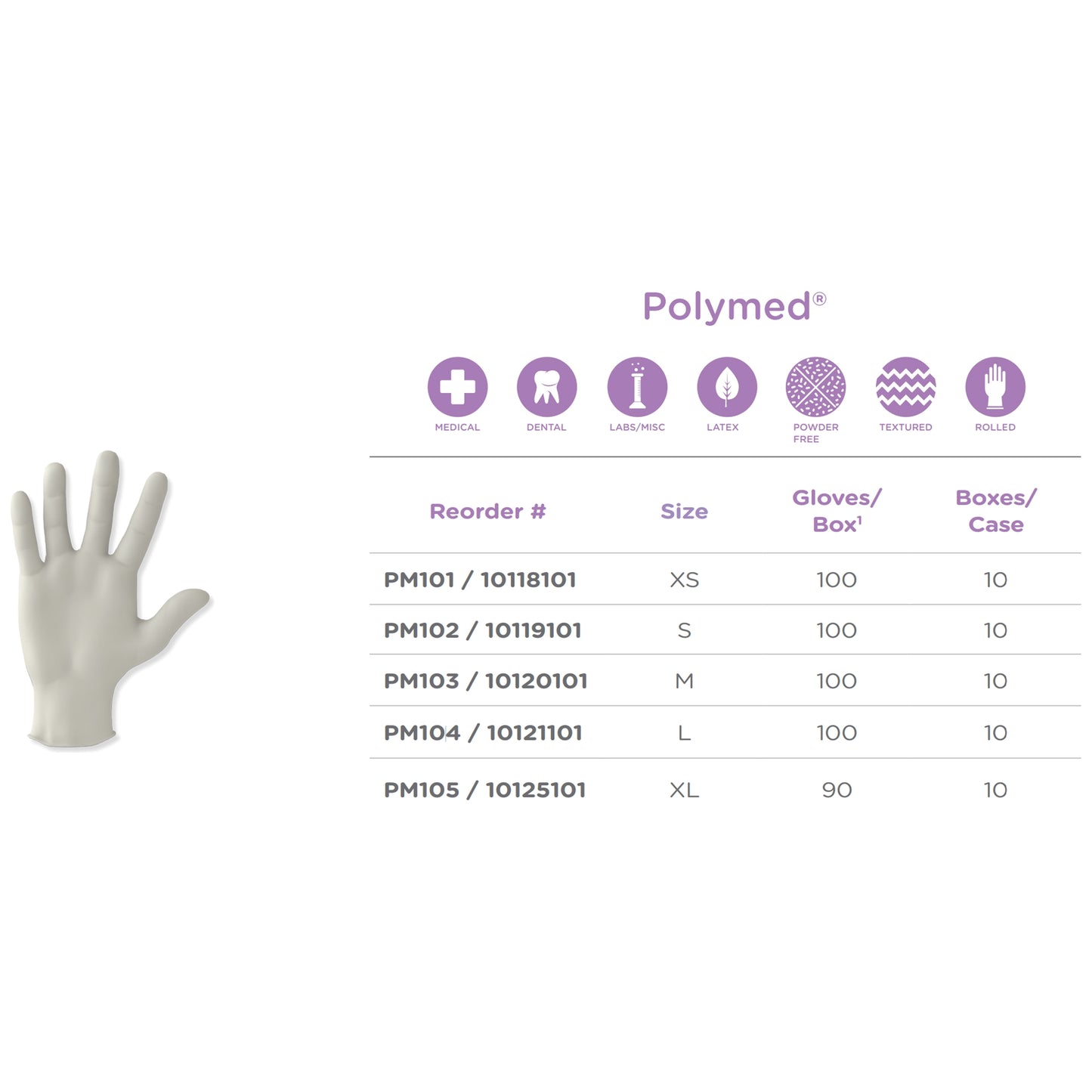 GLOVE, EXAM LTX LG N/S (100/BX10BX/CS)