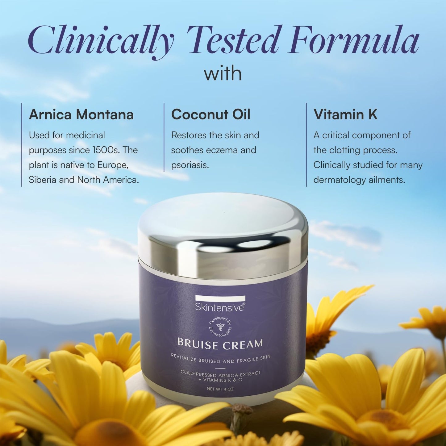 CREAM, BRUISE SKINTENSIVE 4OZ (12/CS)