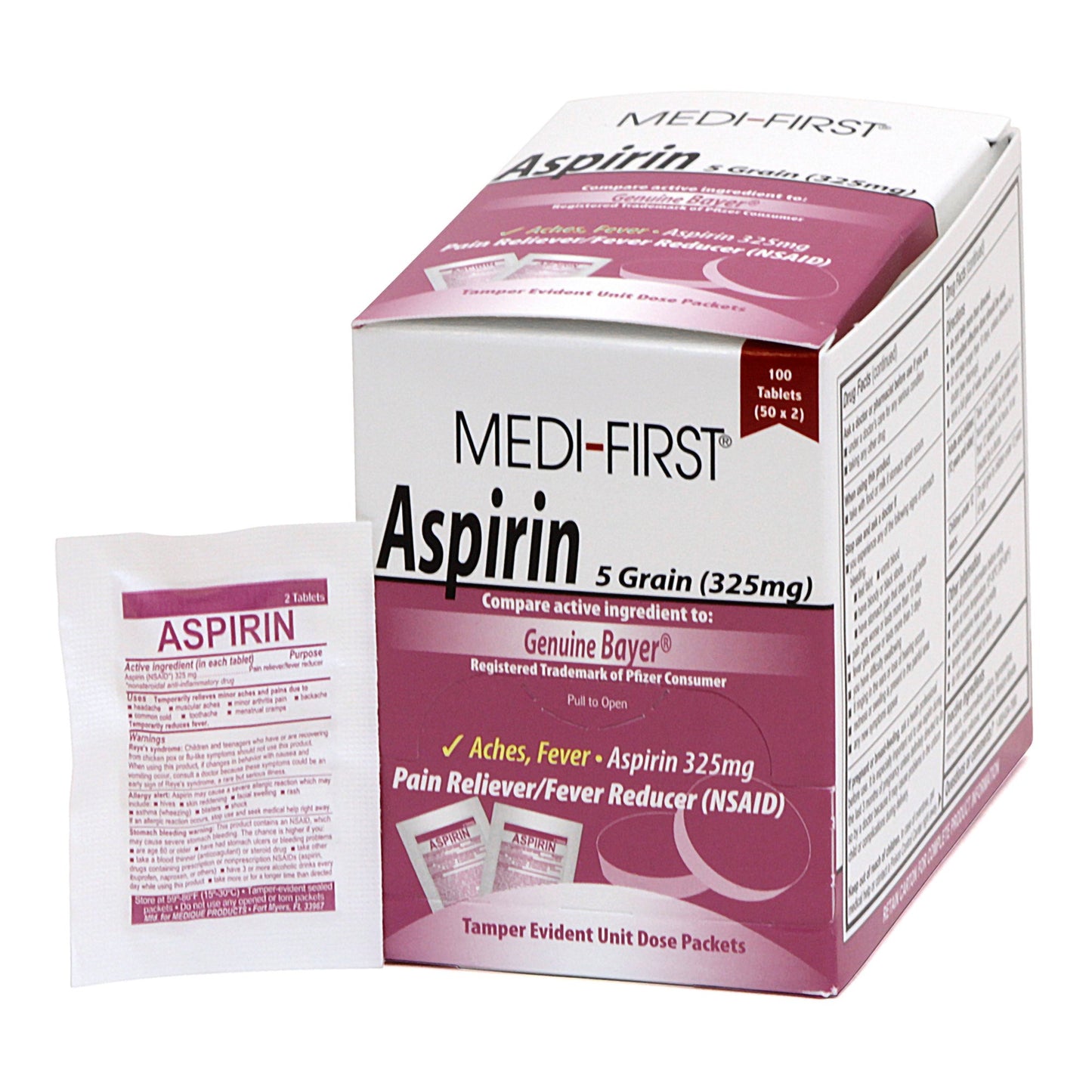 MEDI-FIRST ASPIRIN, TAB 325MG (100/BX)