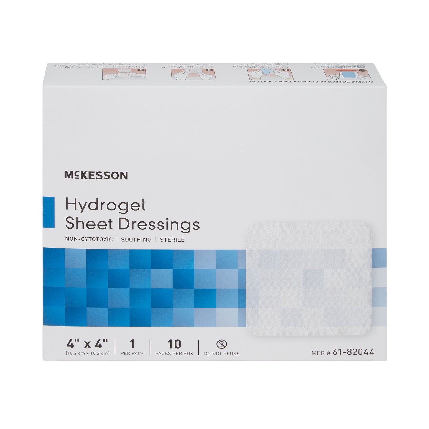 DRESSING, HYDROGEL SHEET STR LF 4X4 (10/BX 4BX/CS)