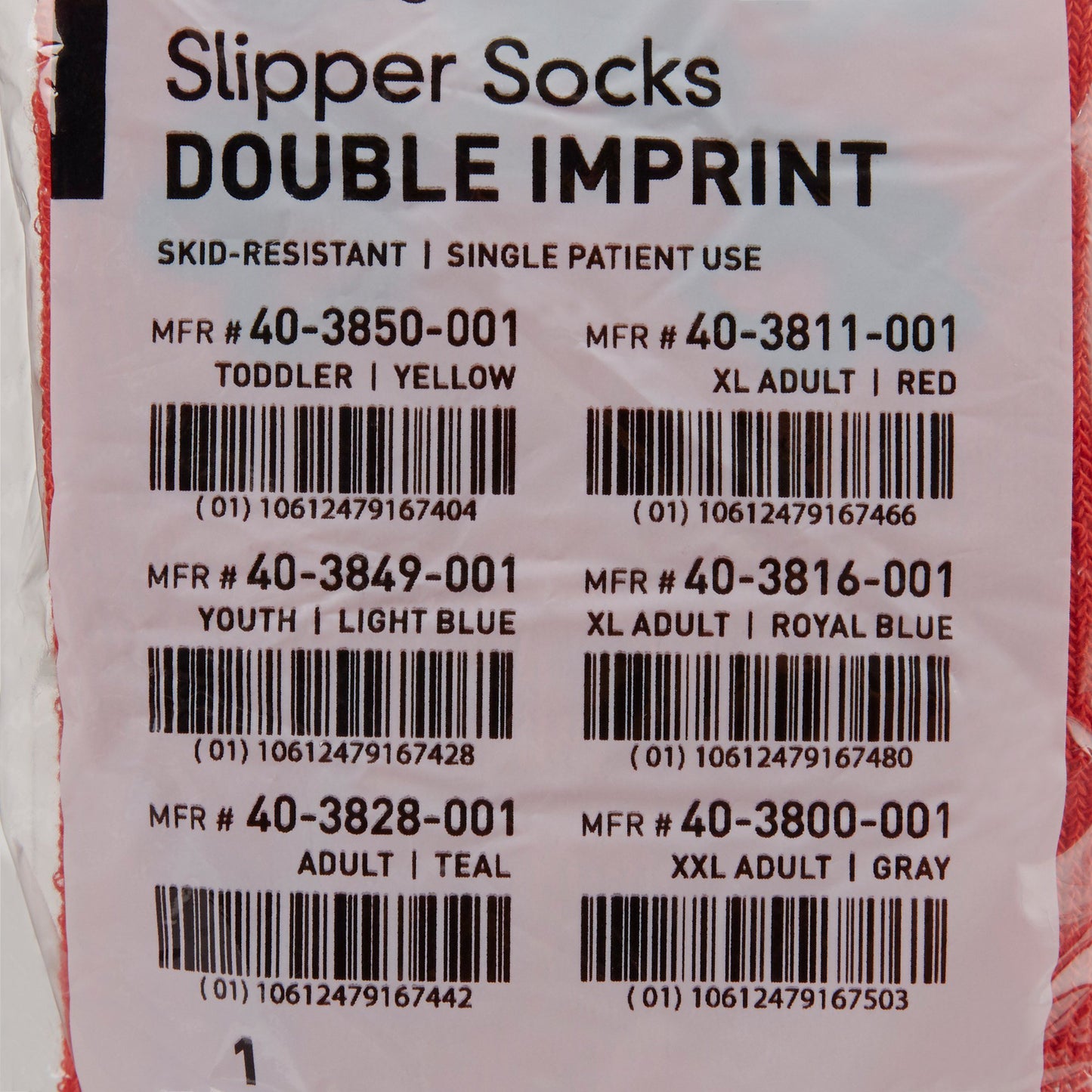 SLIPPER, TERRY DBL IMPRINTED ADLT XLG RED (48PR/CS MGM40