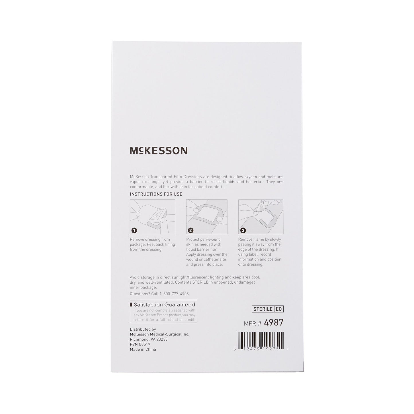 DRESSING, FILM TRANS W/FRM DELSTR 6"X8" (10/BX)