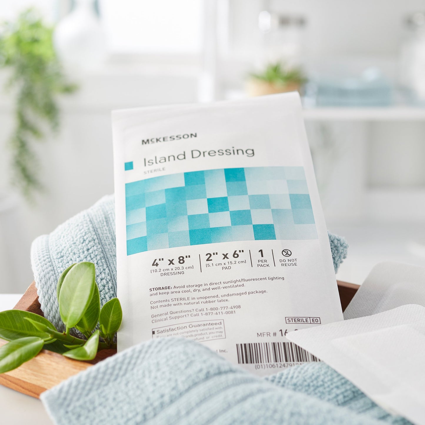 DRESSING, ISLAND BORDER-GAUZE STR LF 4X8" (25/BX 4BX/CS)